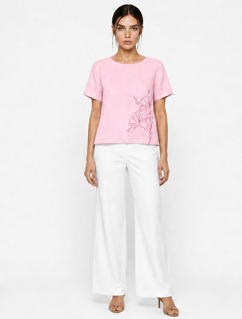 ALICE PRINTED SHORT SLEEVE TOP