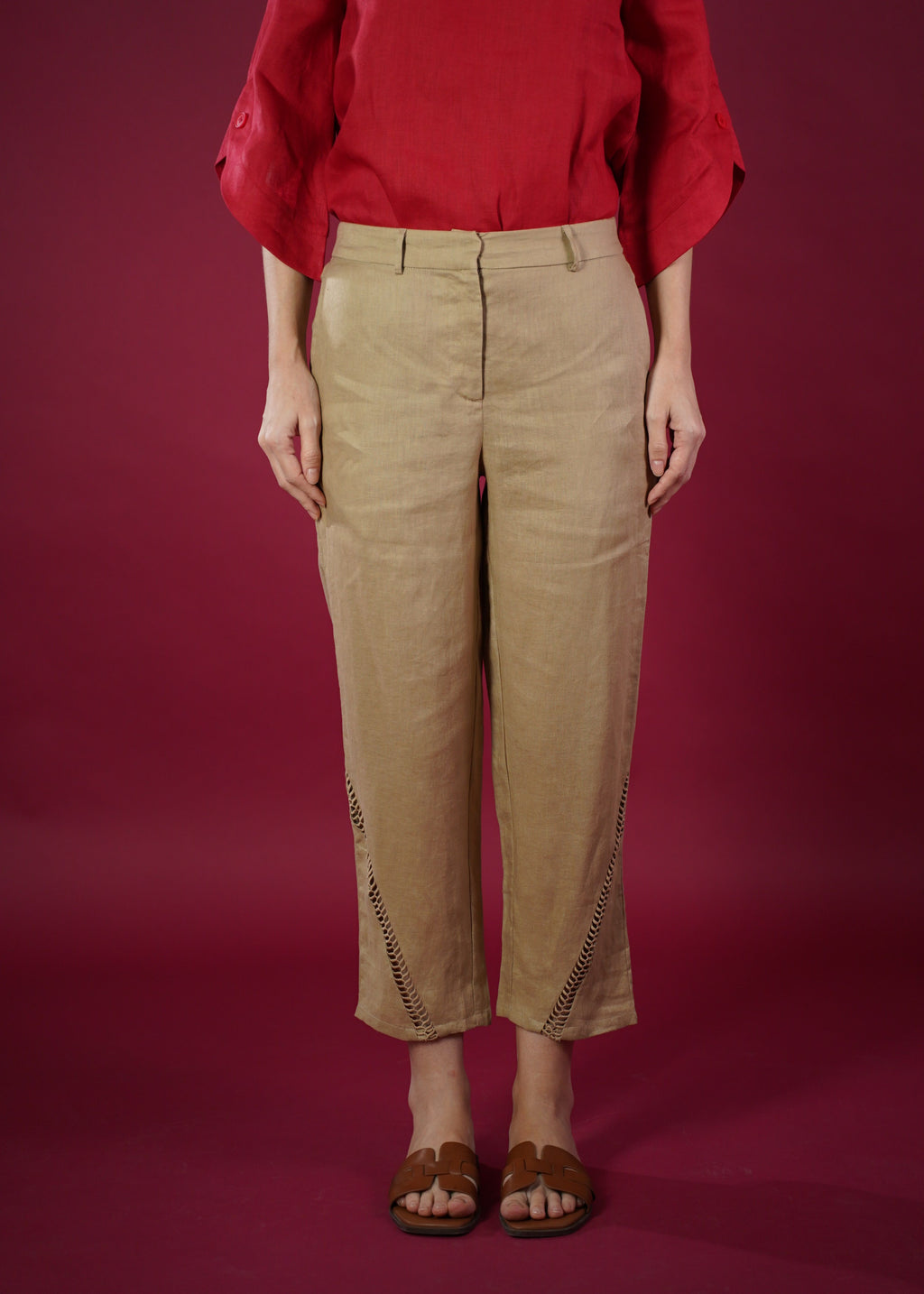 STRAIGHT CUT LINEN PANTS