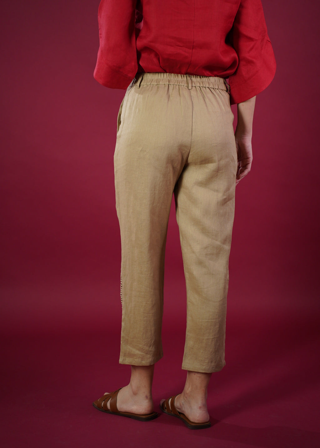 STRAIGHT CUT LINEN PANTS