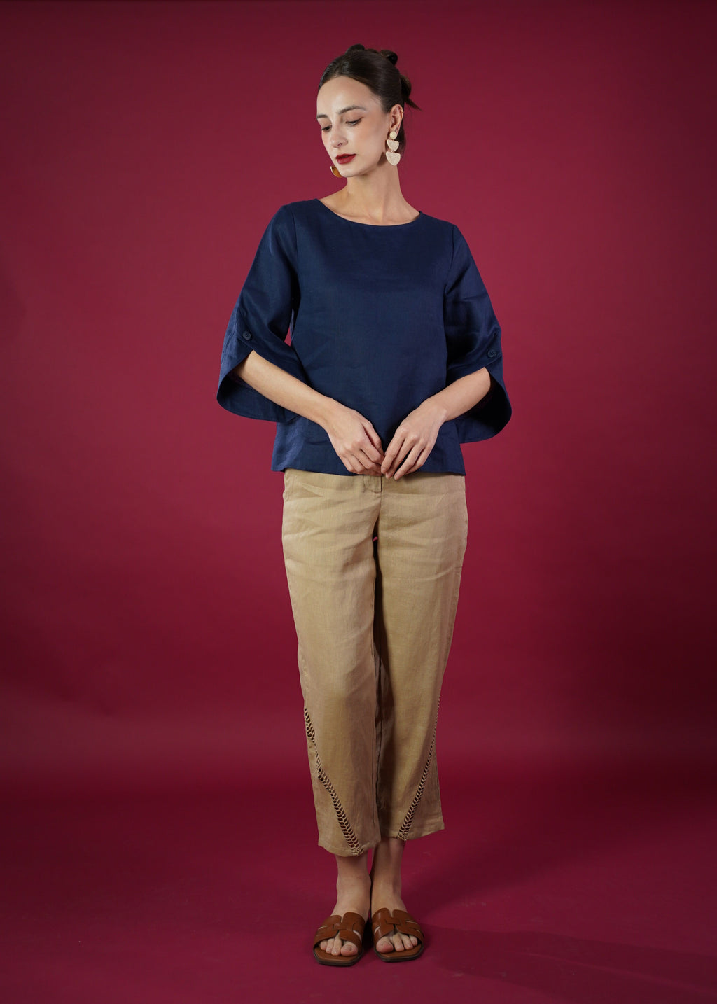 STRAIGHT CUT LINEN PANTS