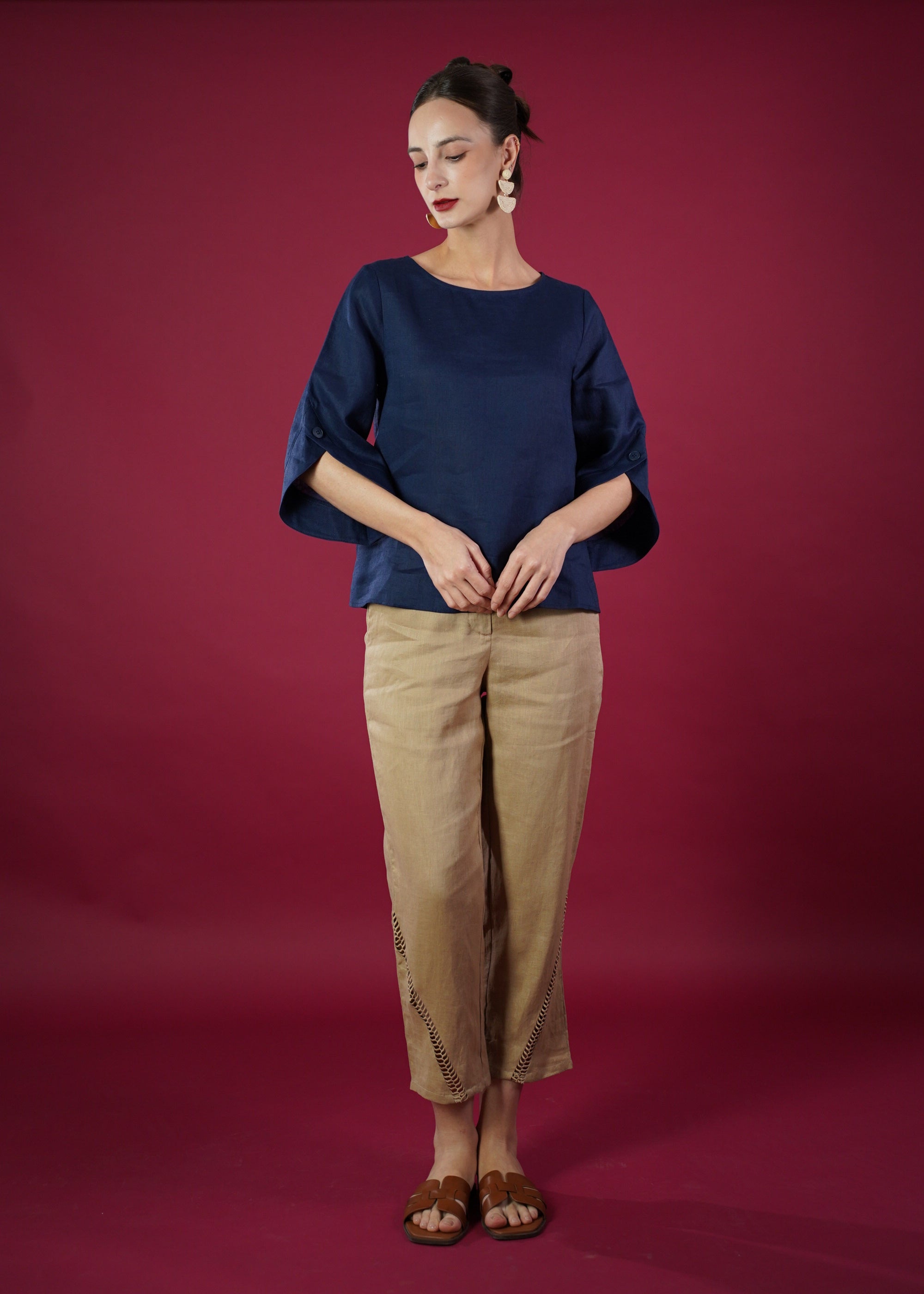 STRAIGHT CUT LINEN PANTS