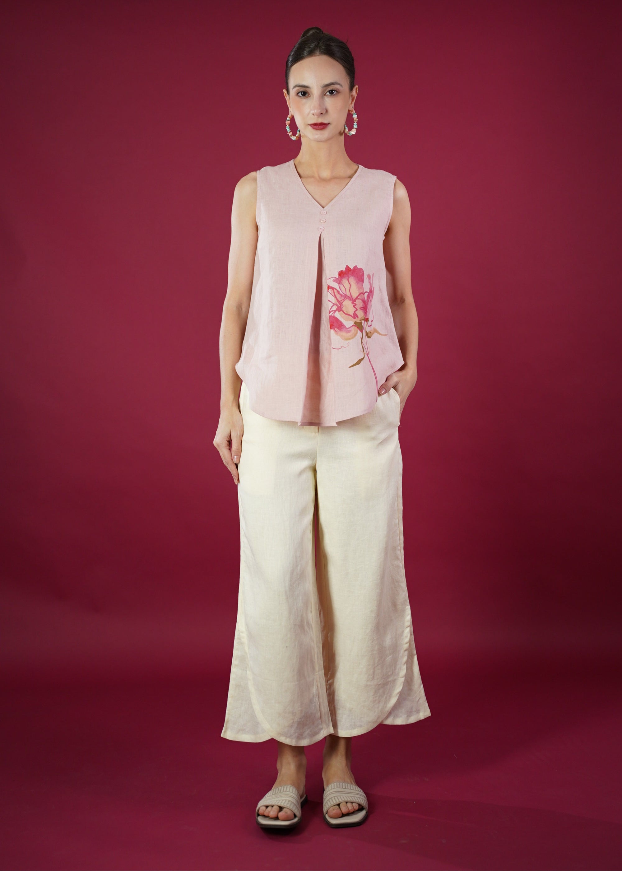 KATE SLEEVELESS  PRINTED TOP