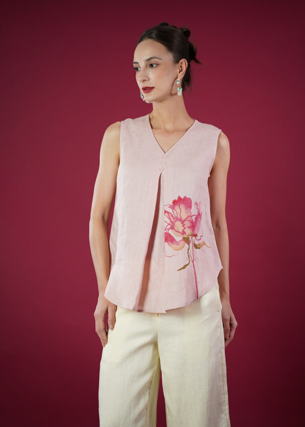 KATE SLEEVELESS  PRINTED TOP