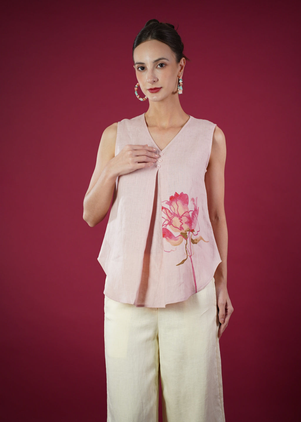 KATE SLEEVELESS  PRINTED TOP