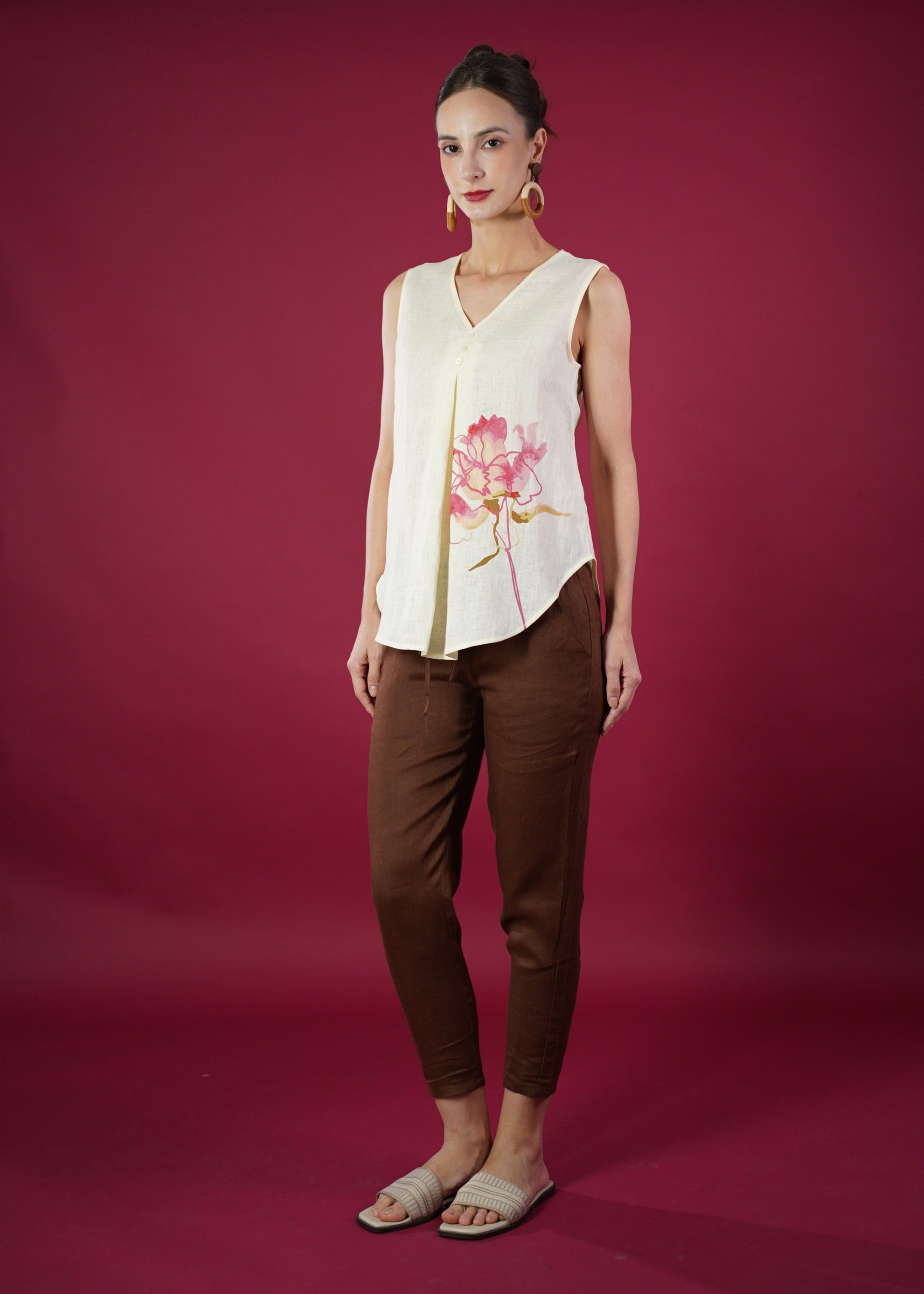 KATE SLEEVELESS  PRINTED TOP