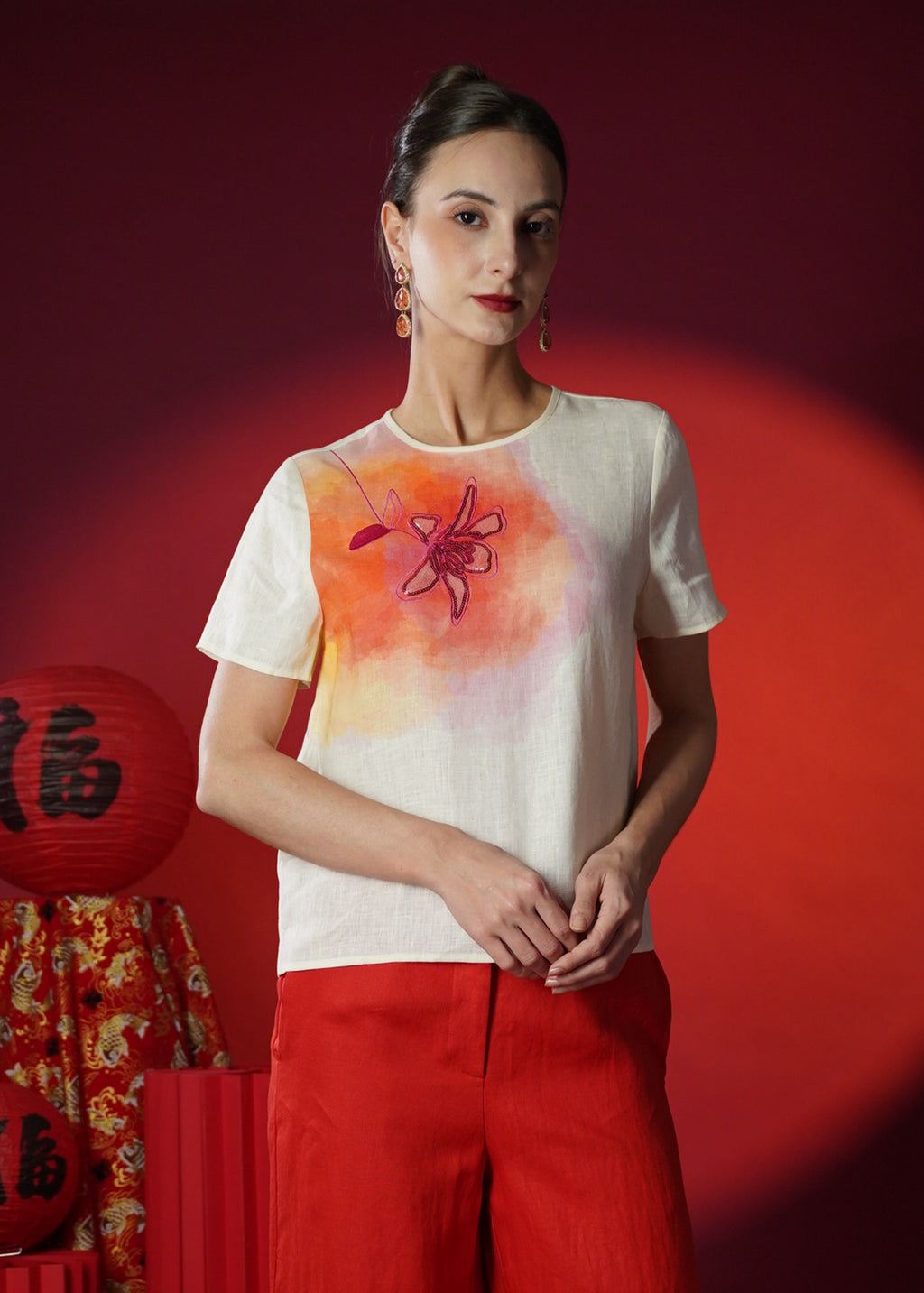 LYDIA SEQUIN SHORT SLEEVE TOP