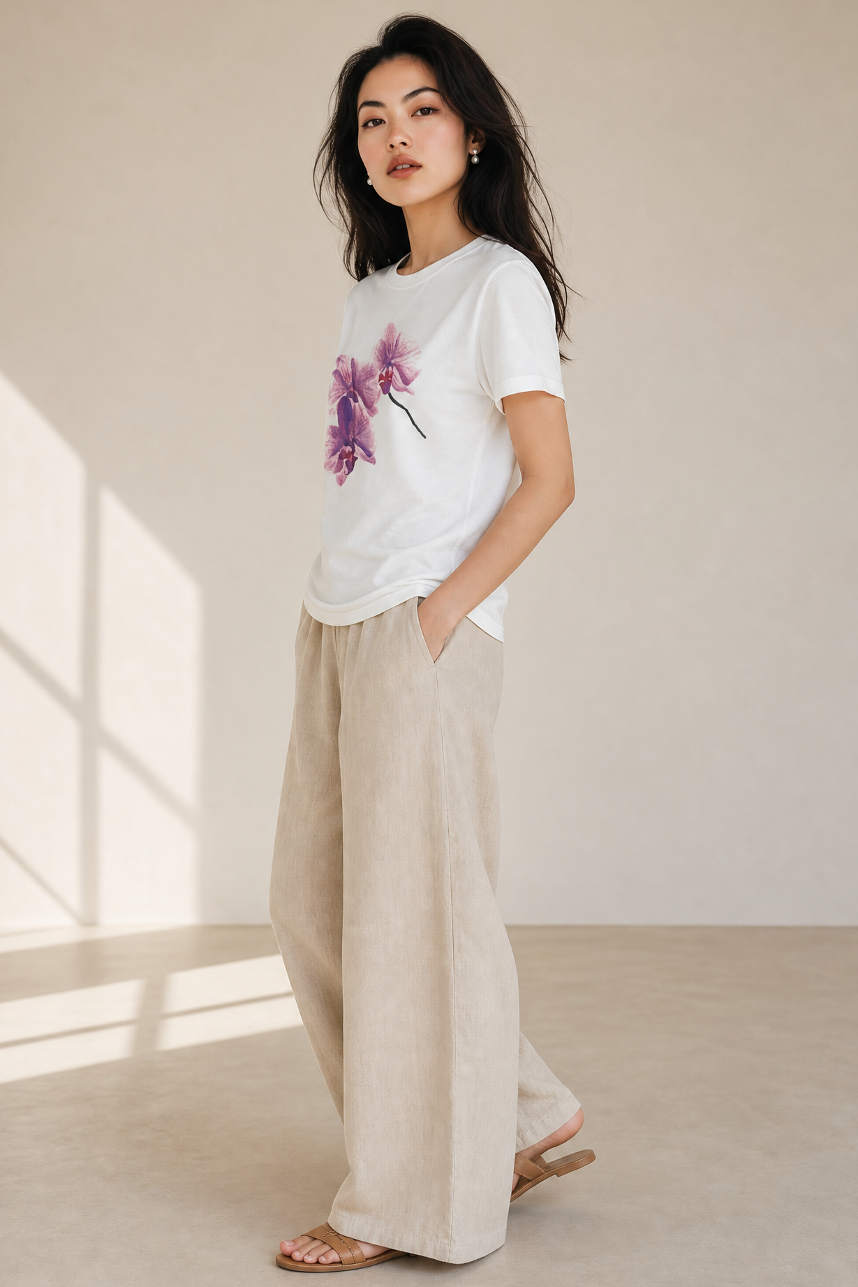 ORCHID PRINTED T-SHIRT