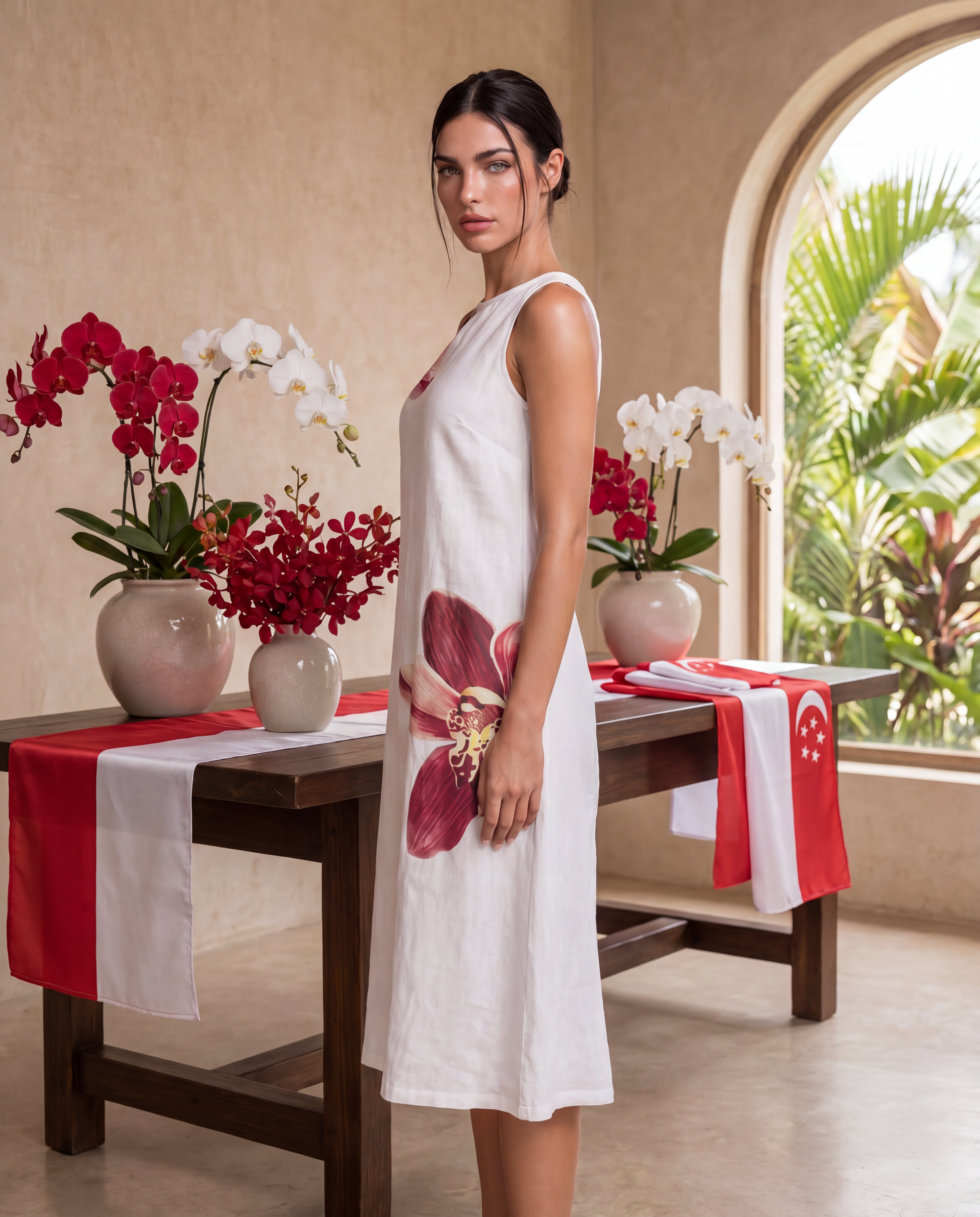LOLA SLEEVELESS MIDI DRESS