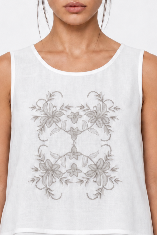 LISBON EMBROIDERED TOP