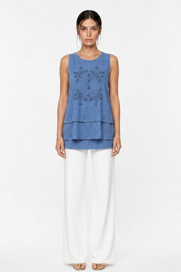 LISBON EMBROIDERED TOP