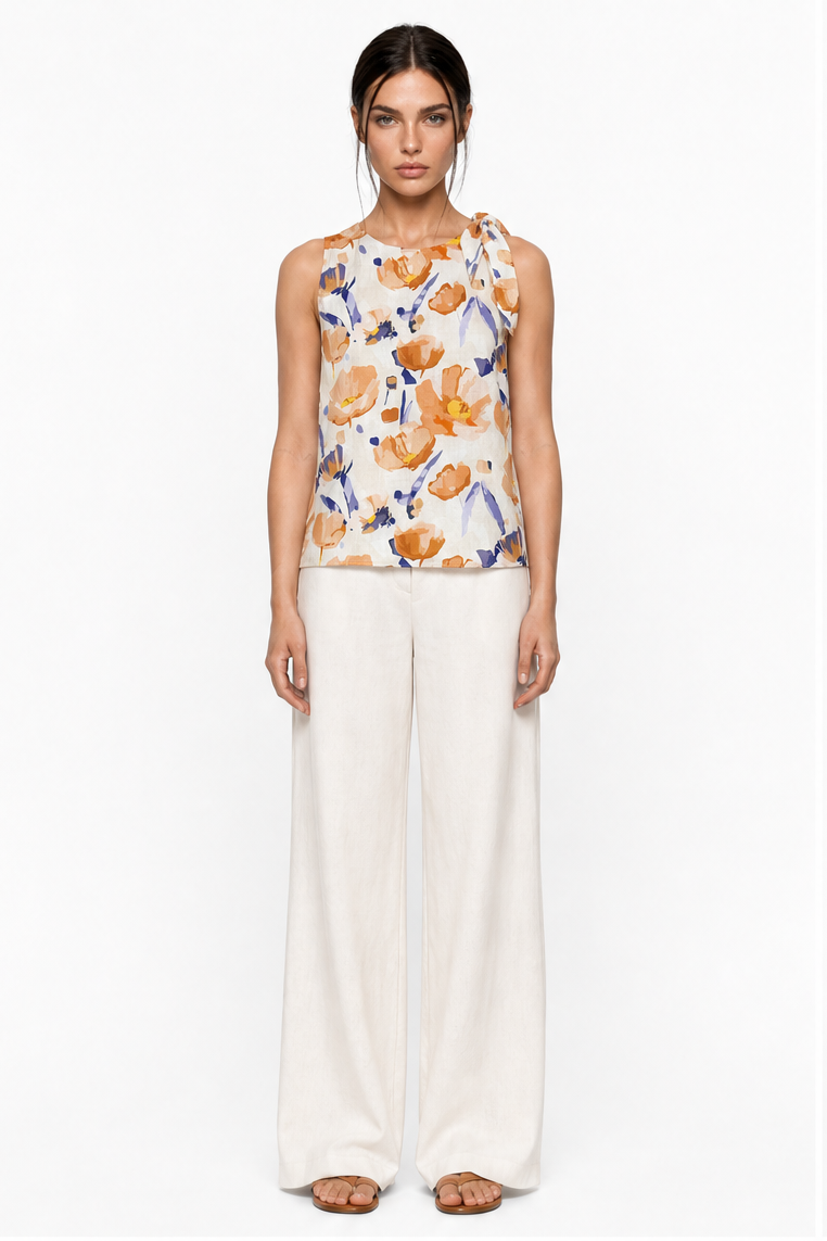 FLORAL PRINTED SLEEVELESS TOP