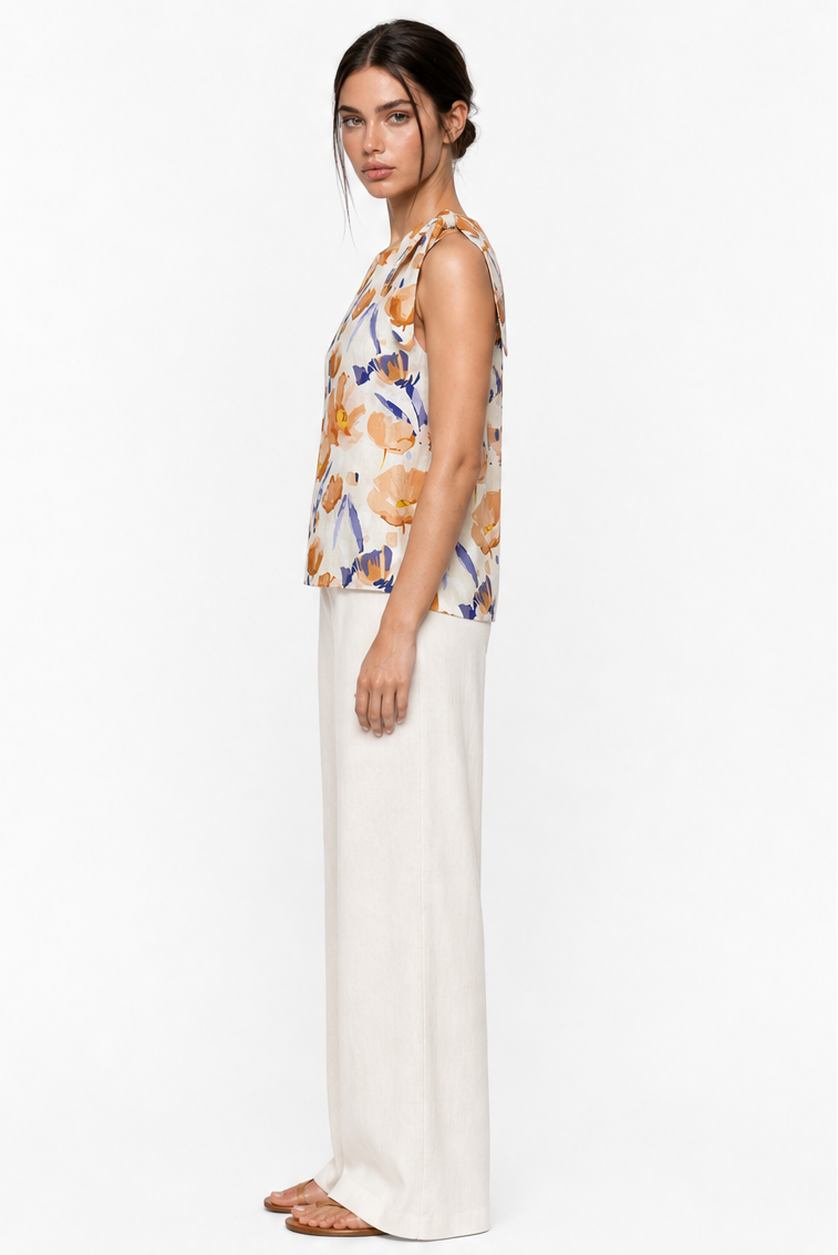 FLORAL PRINTED SLEEVELESS TOP