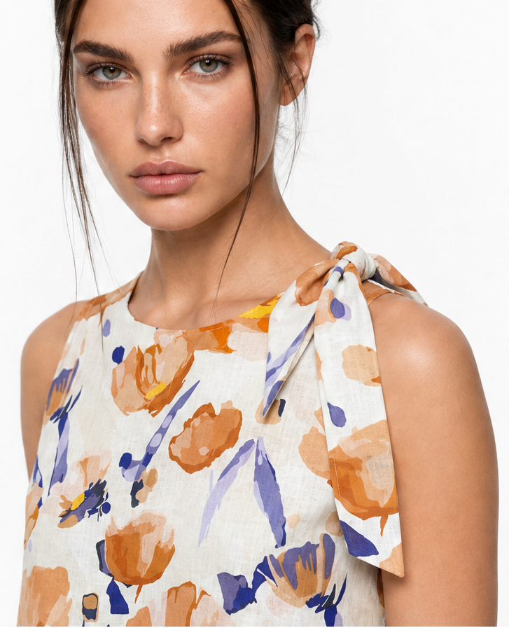 FLORAL PRINTED SLEEVELESS TOP