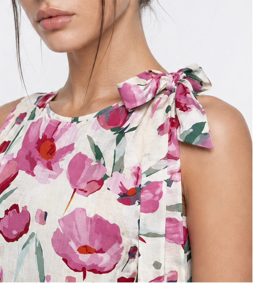 FLORAL PRINTED SLEEVELESS TOP