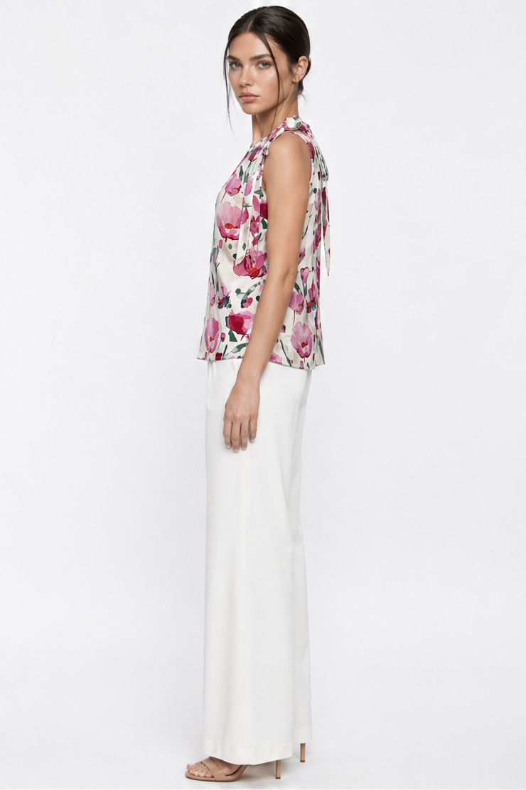 FLORAL PRINTED SLEEVELESS TOP