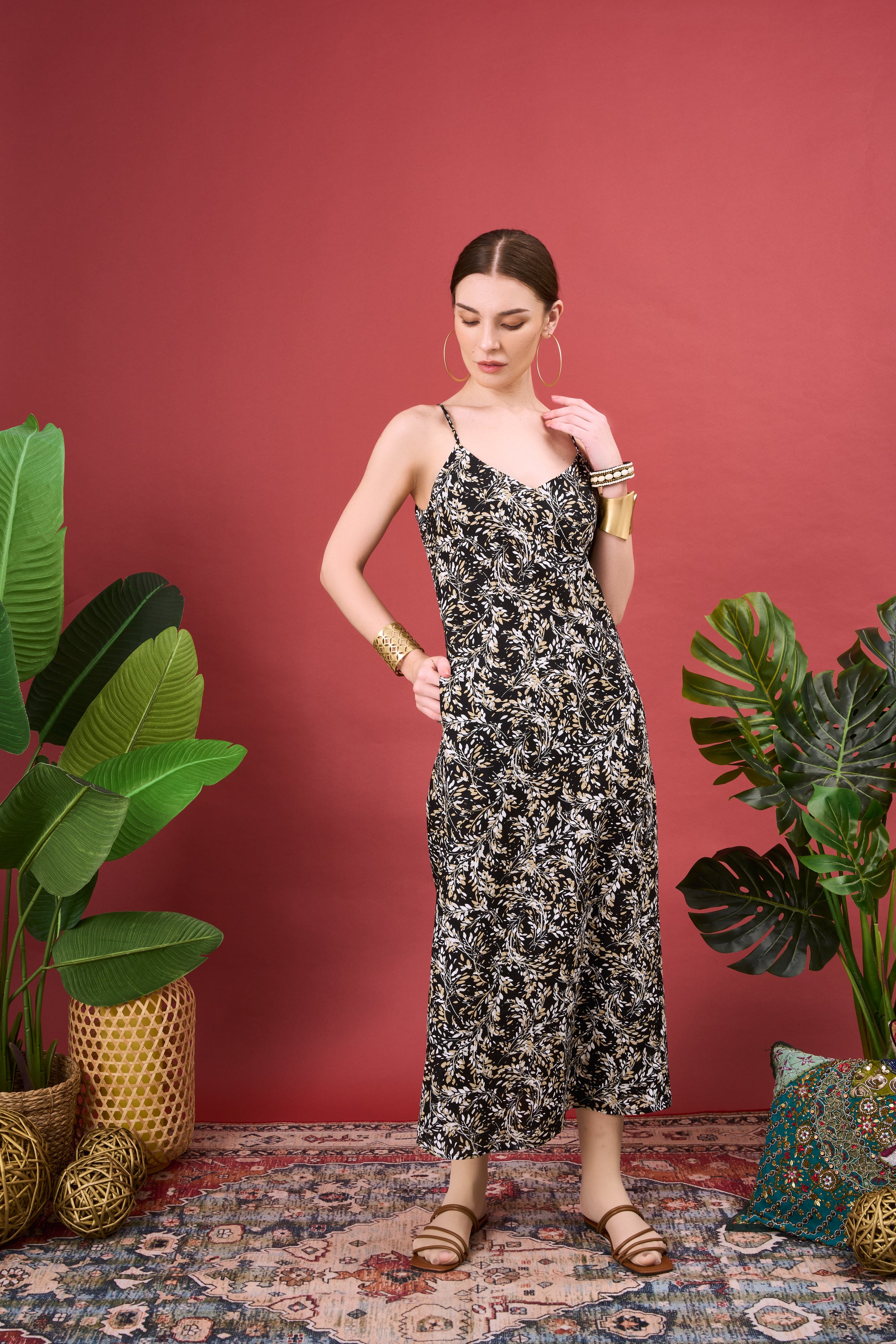 TWANNIA PRINTED A LINE MIDI