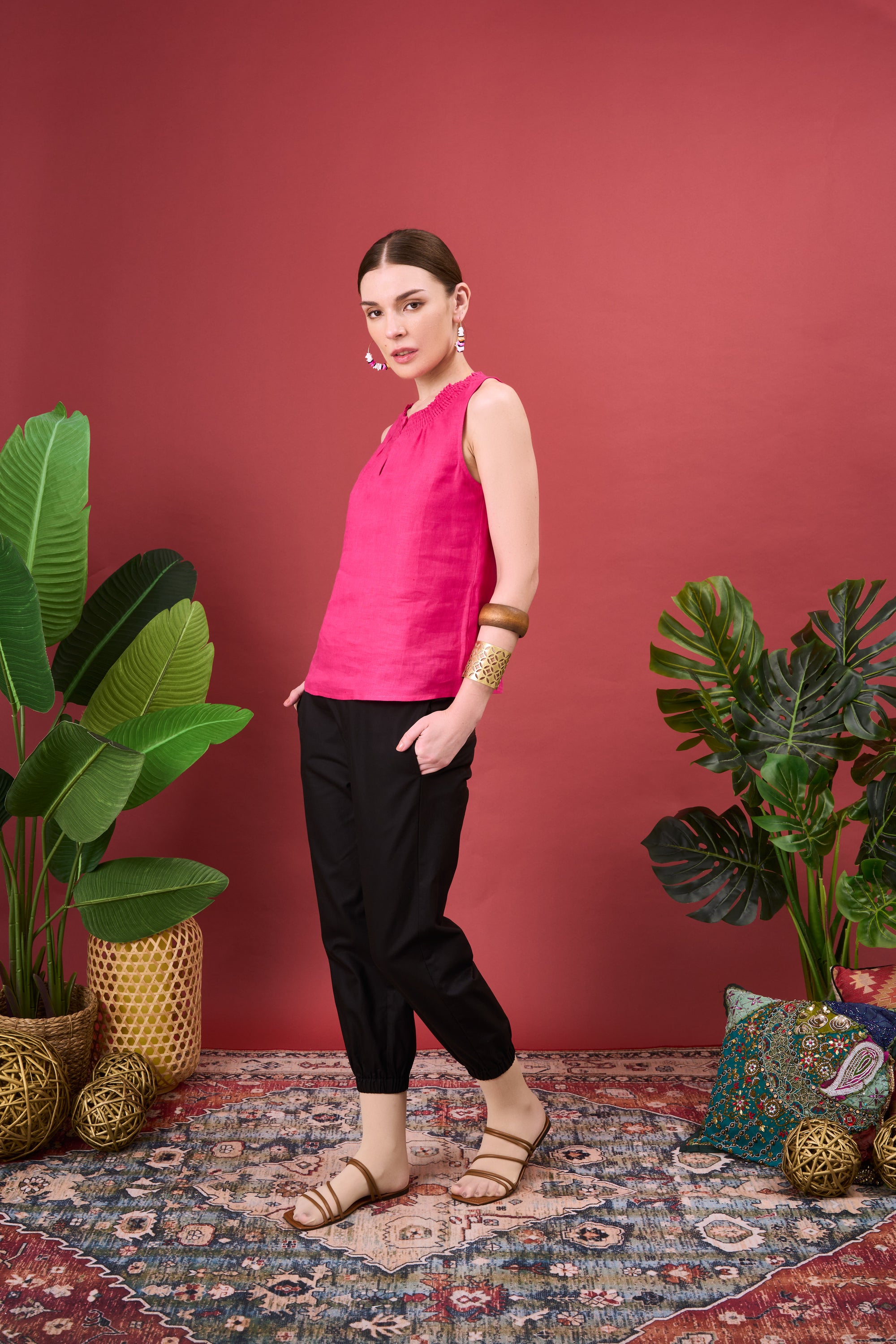 MYRAH TENCEL TAPPED PANTS