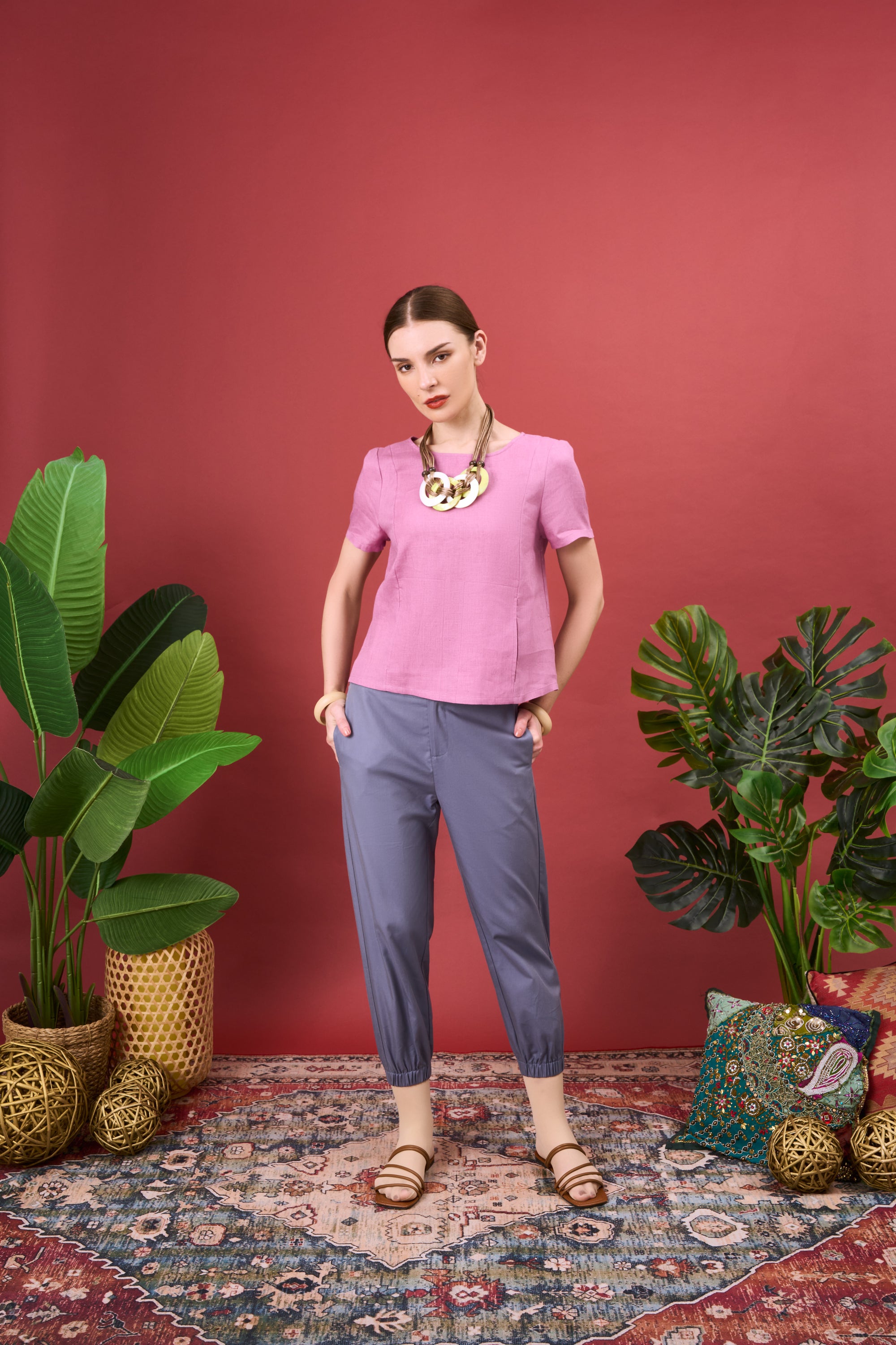 MYRAH TENCEL TAPPED PANTS