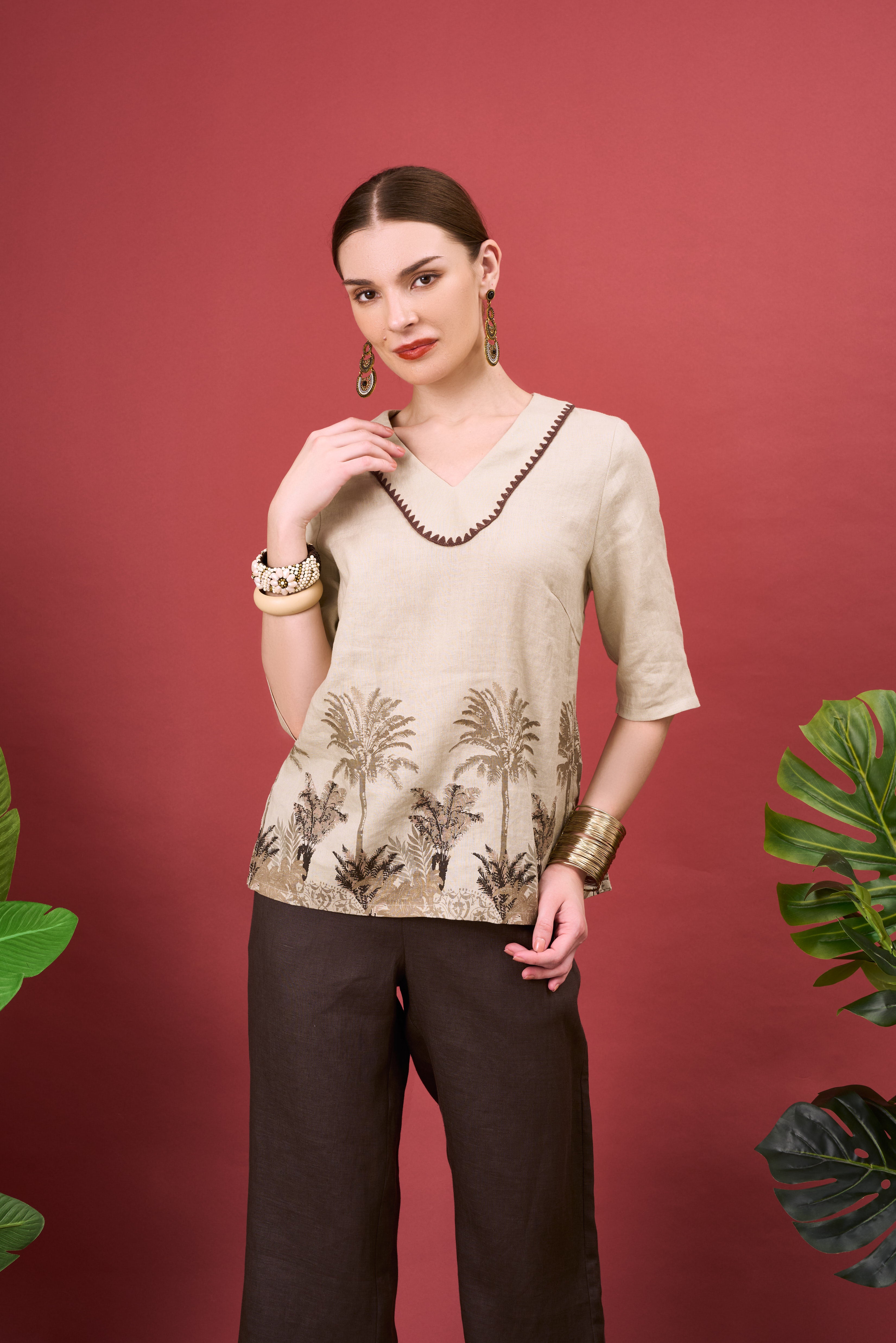 KINDRA PRINTED BLOUSE