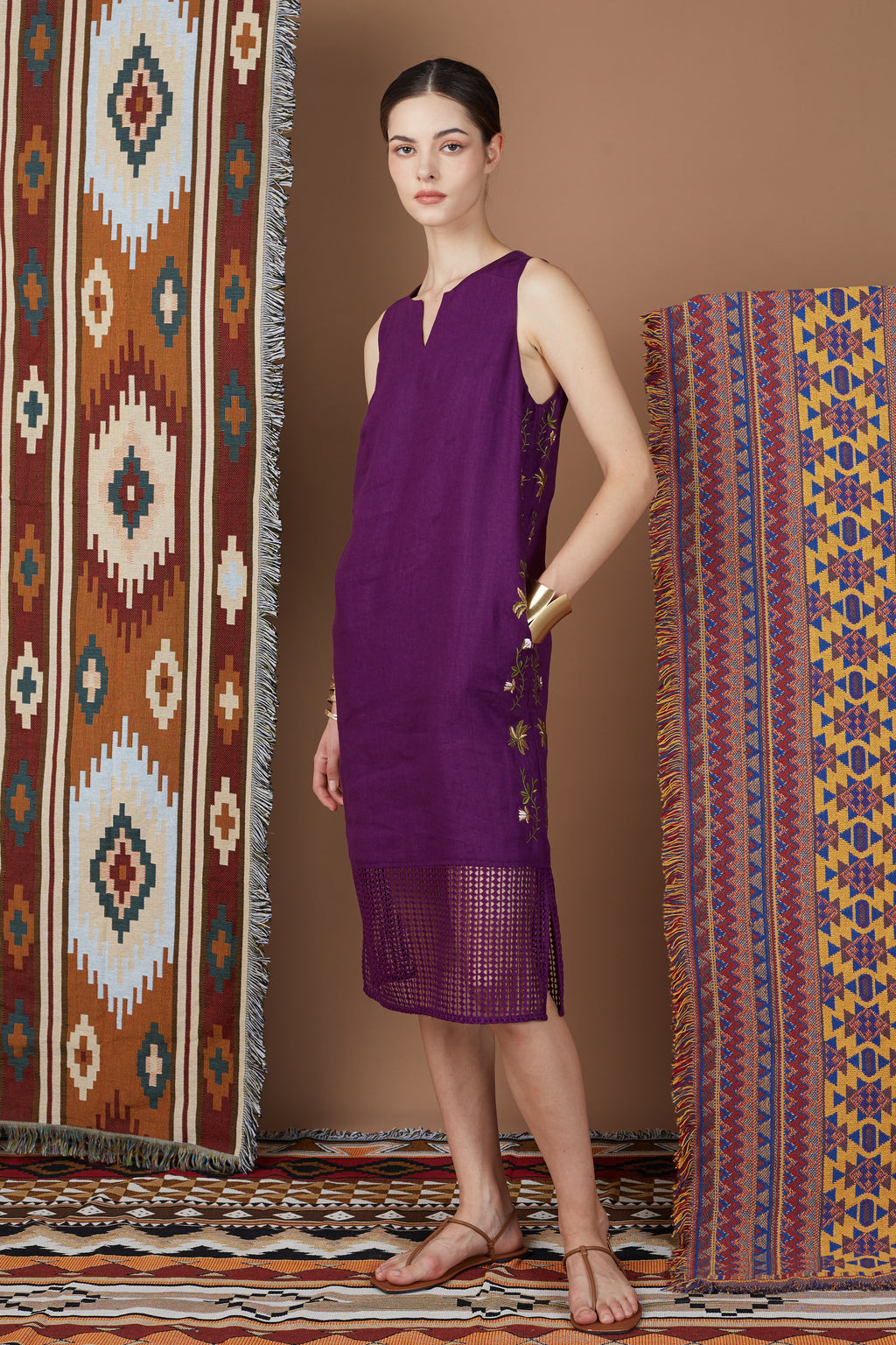 SHIGA ORIENTAL FLORAL MIDI
