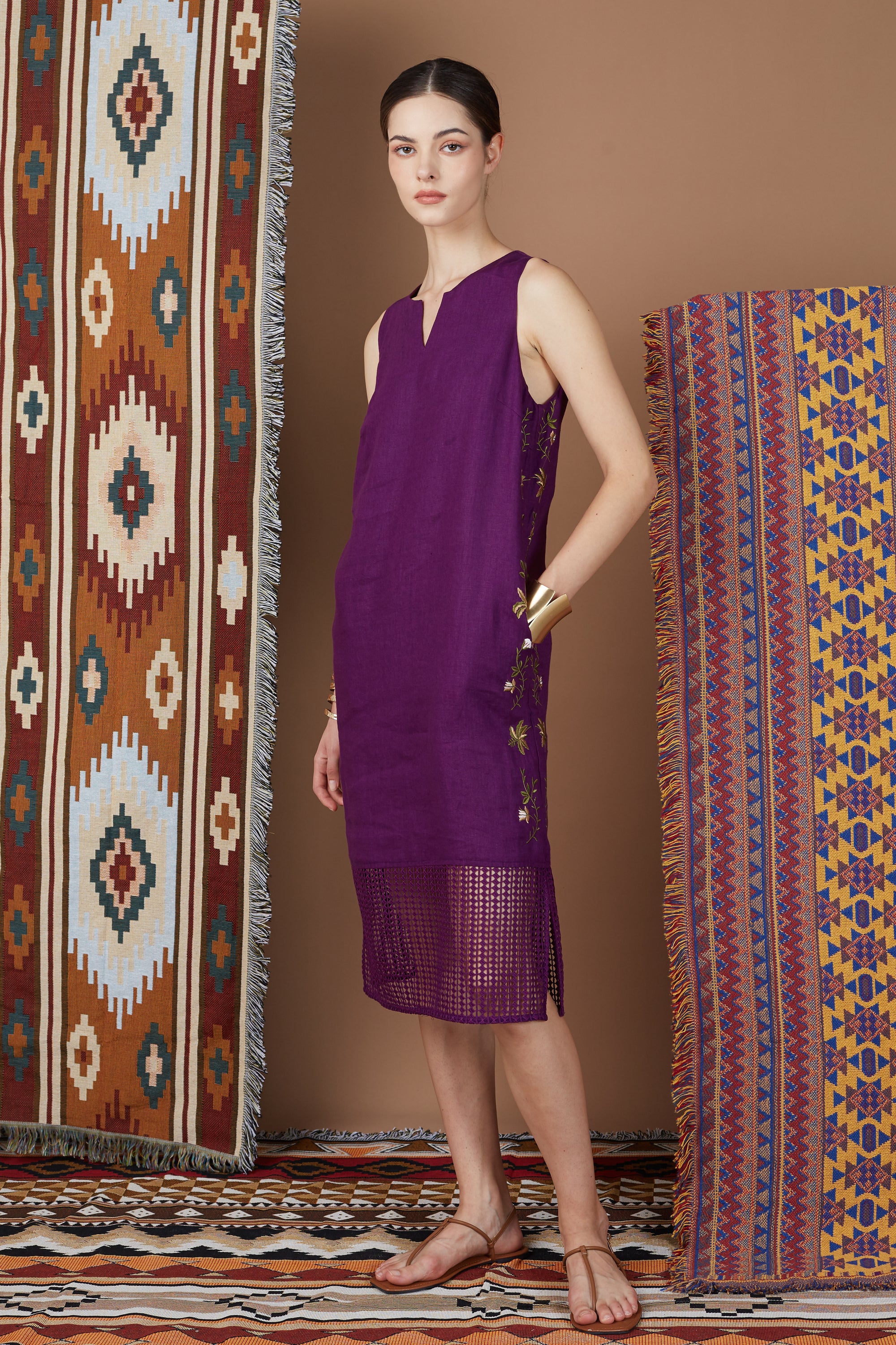 SHIGA ORIENTAL FLORAL MIDI