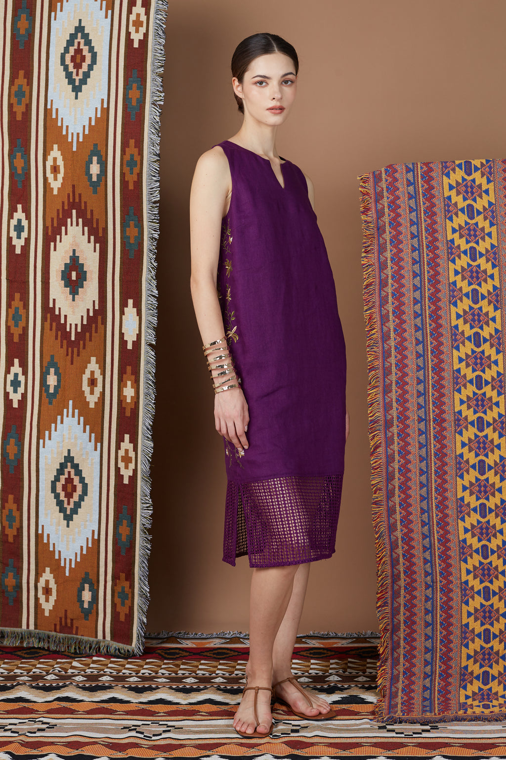 SHIGA ORIENTAL FLORAL MIDI