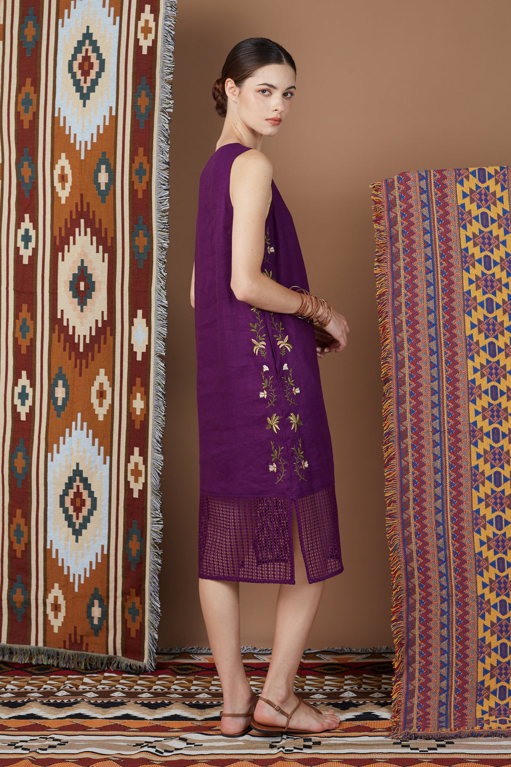 SHIGA ORIENTAL FLORAL MIDI