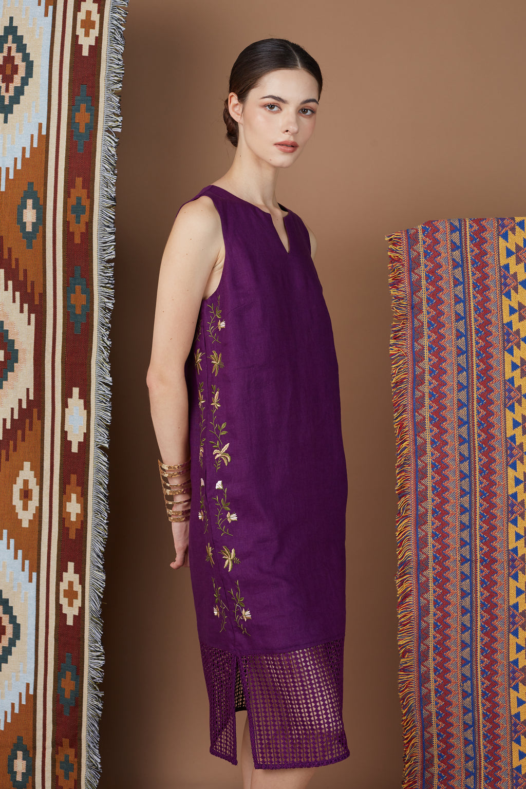 SHIGA ORIENTAL FLORAL MIDI