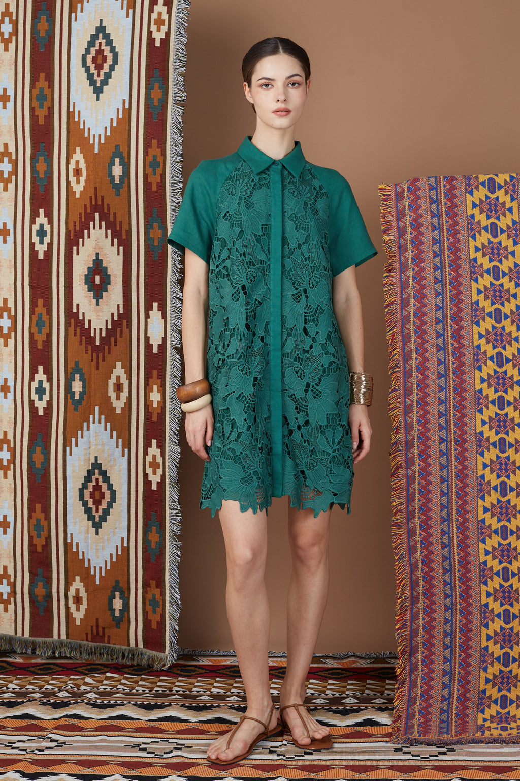 LINDY LACE SHIRT DRESS