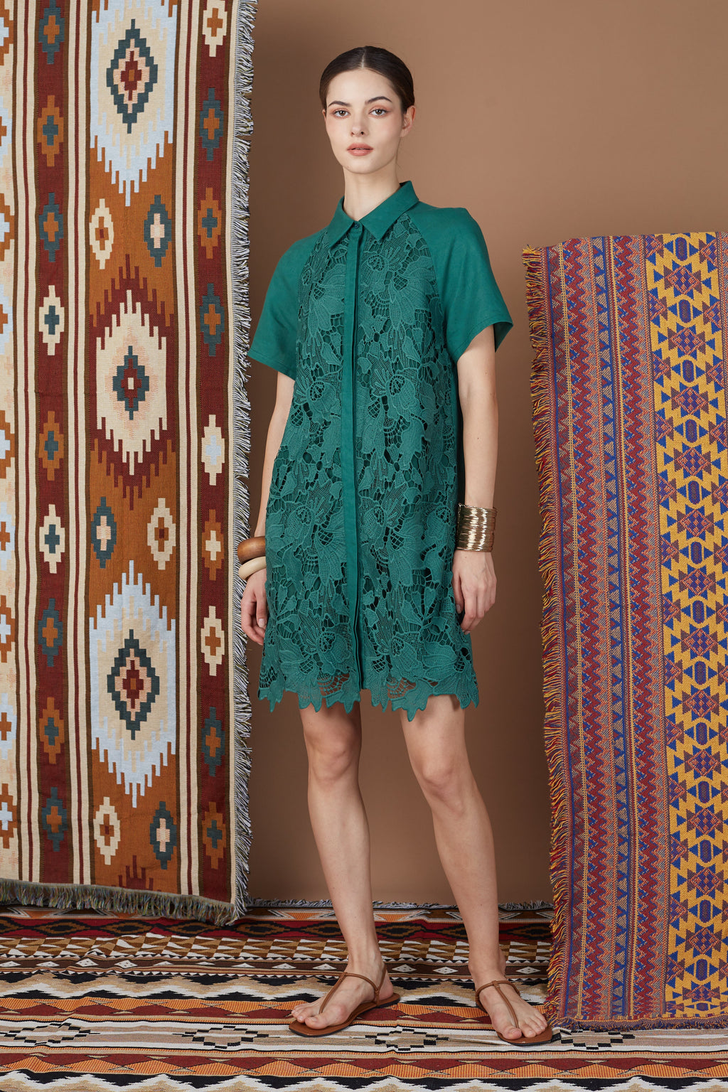 LINDY LACE SHIRT DRESS