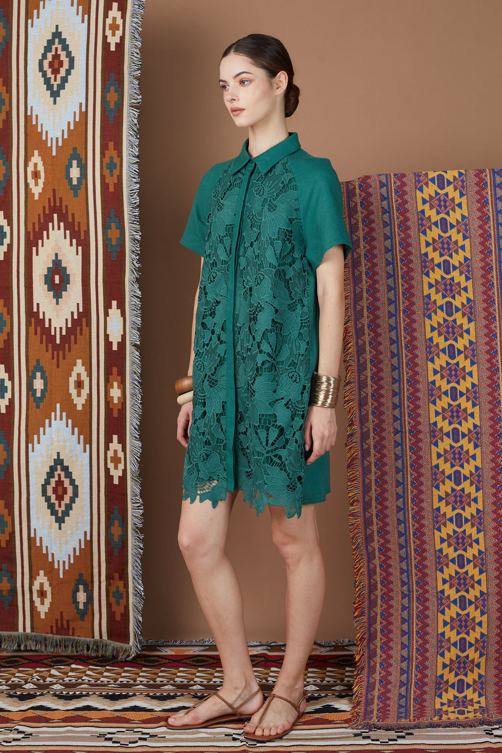 LINDY LACE SHIRT DRESS