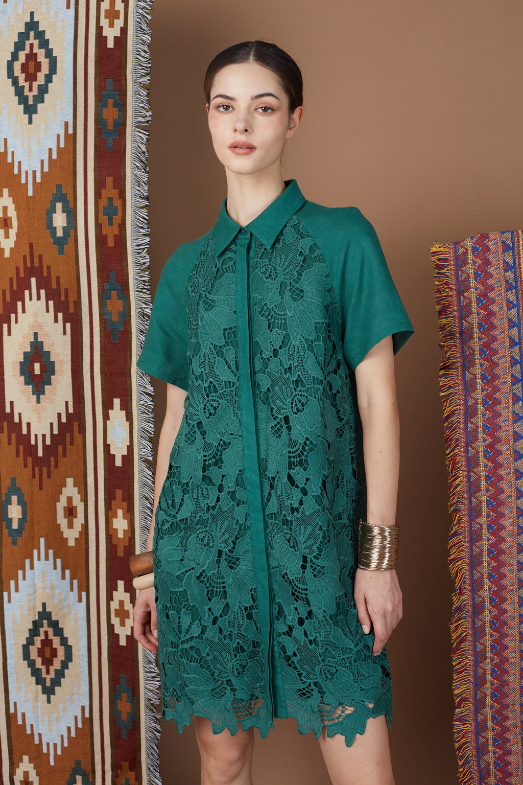 LINDY LACE SHIRT DRESS