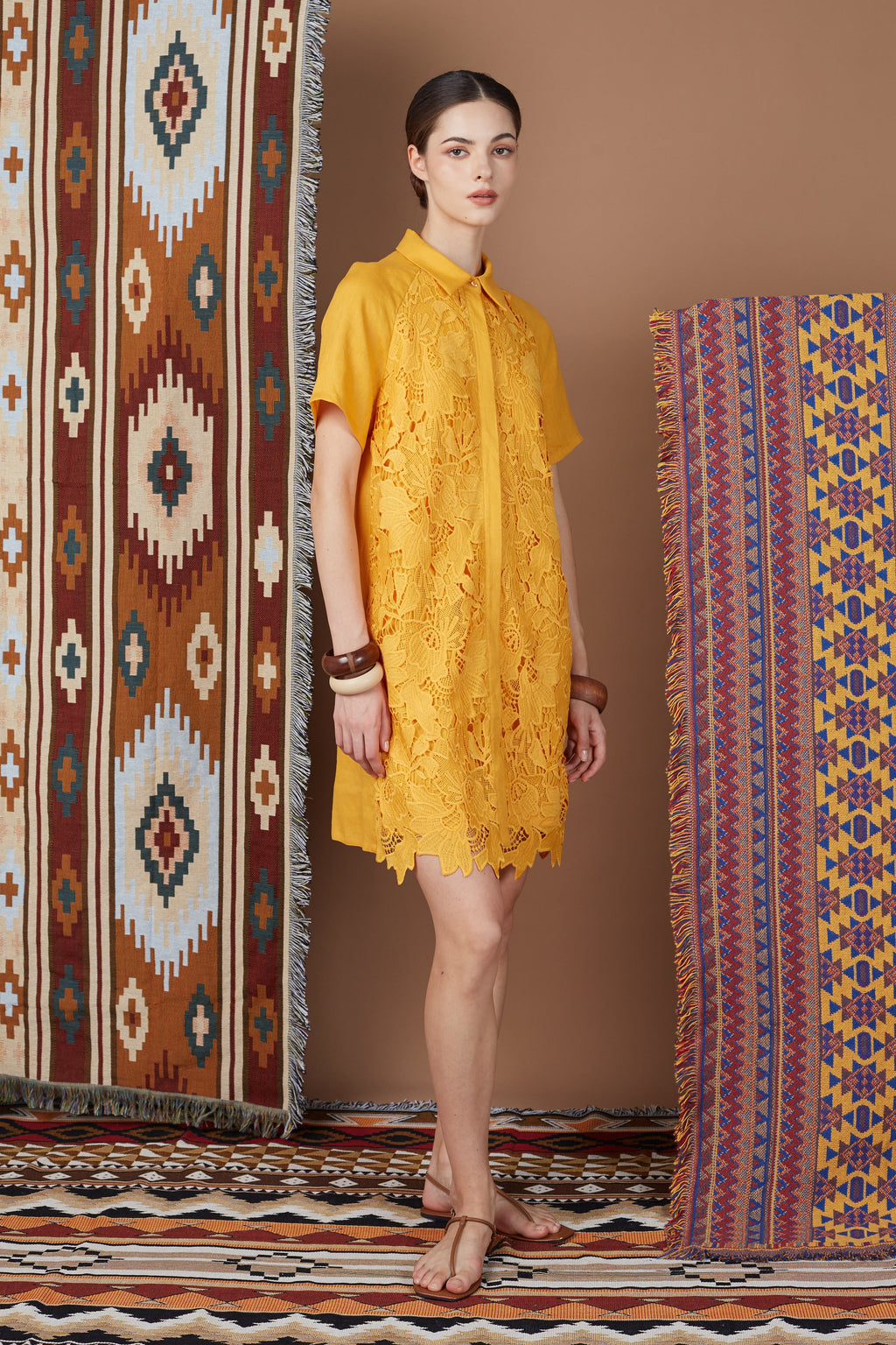 LINDY LACE SHIRT DRESS
