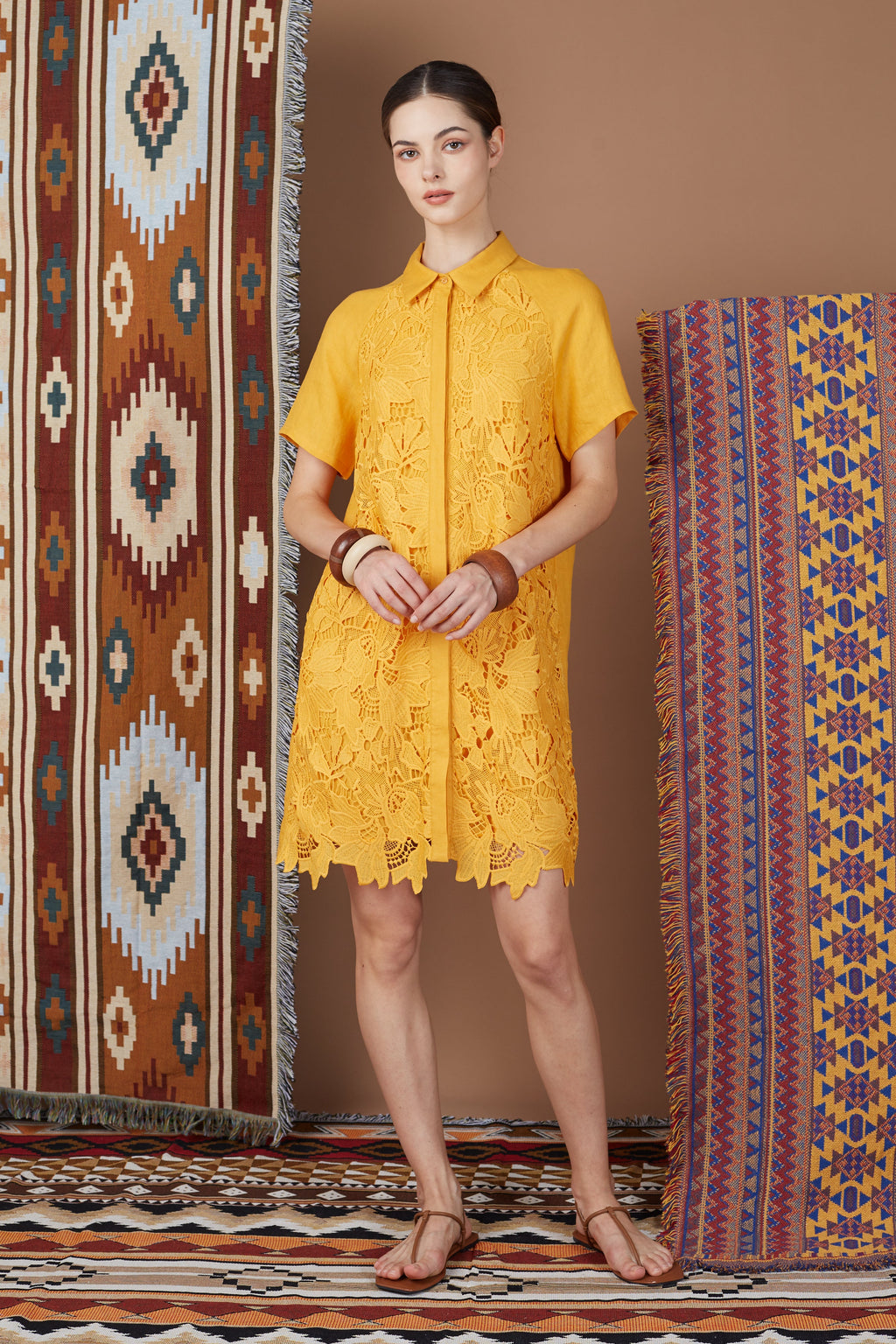 LINDY LACE SHIRT DRESS