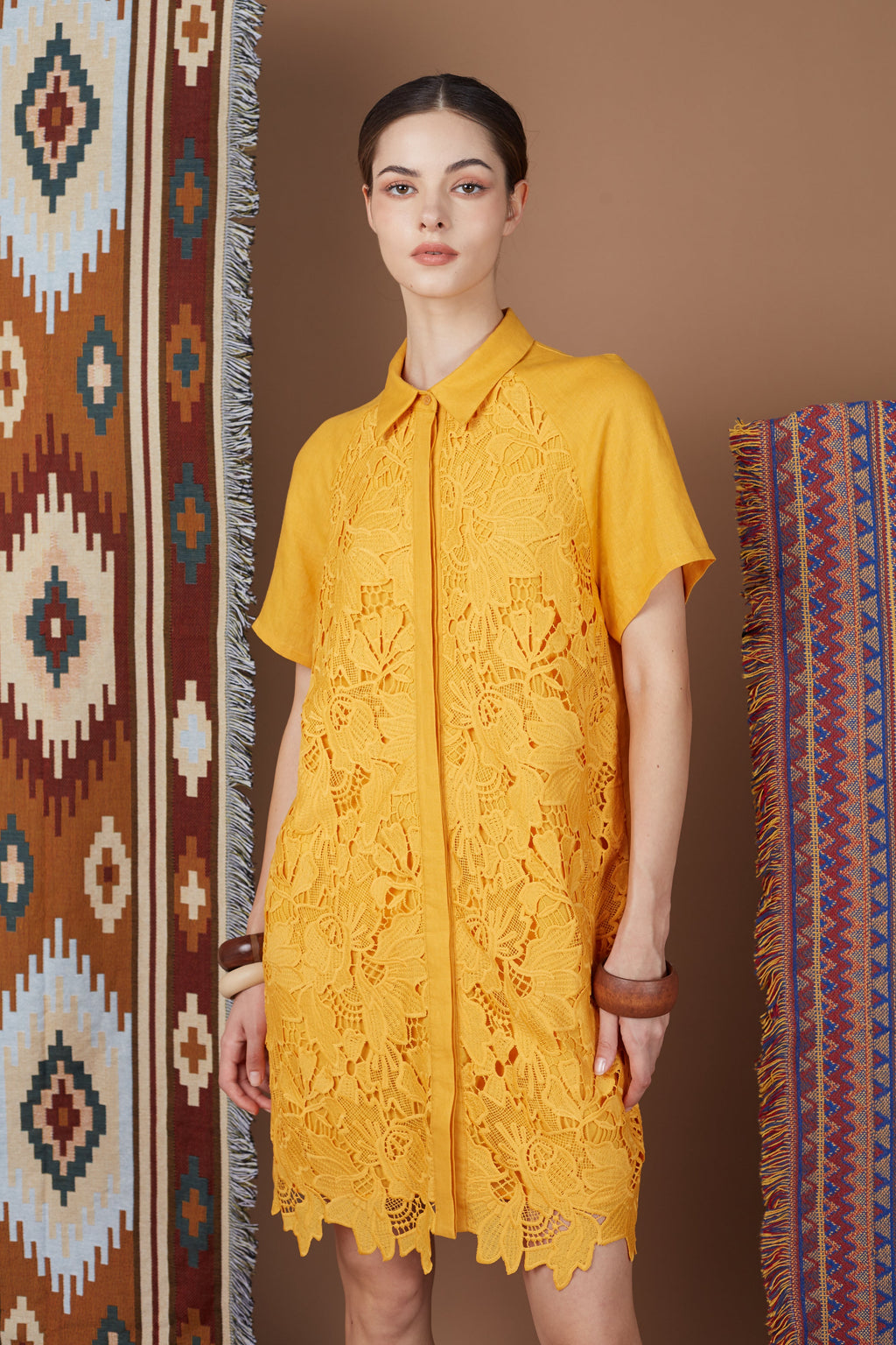 LINDY LACE SHIRT DRESS