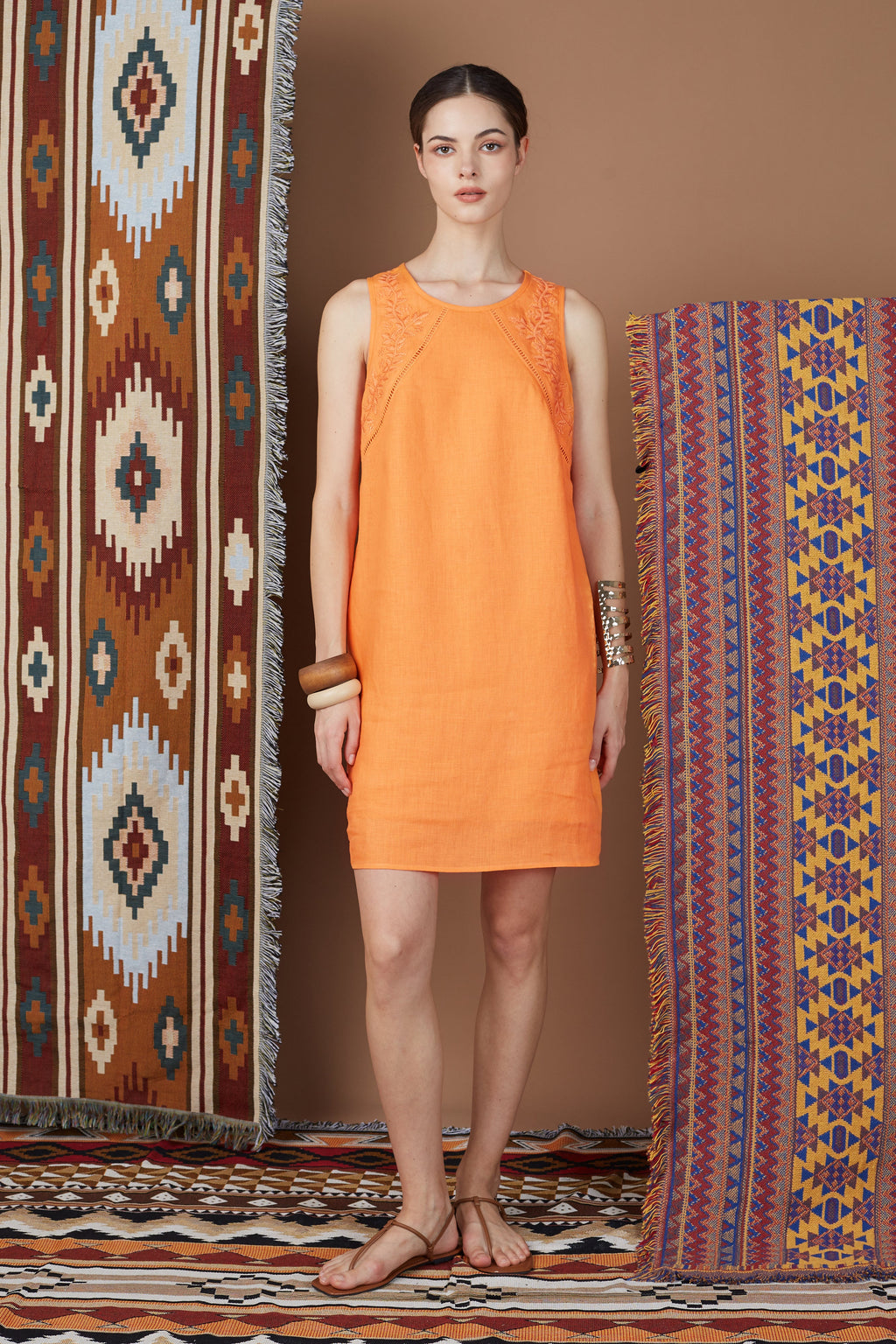 Linen Embroidery Dress