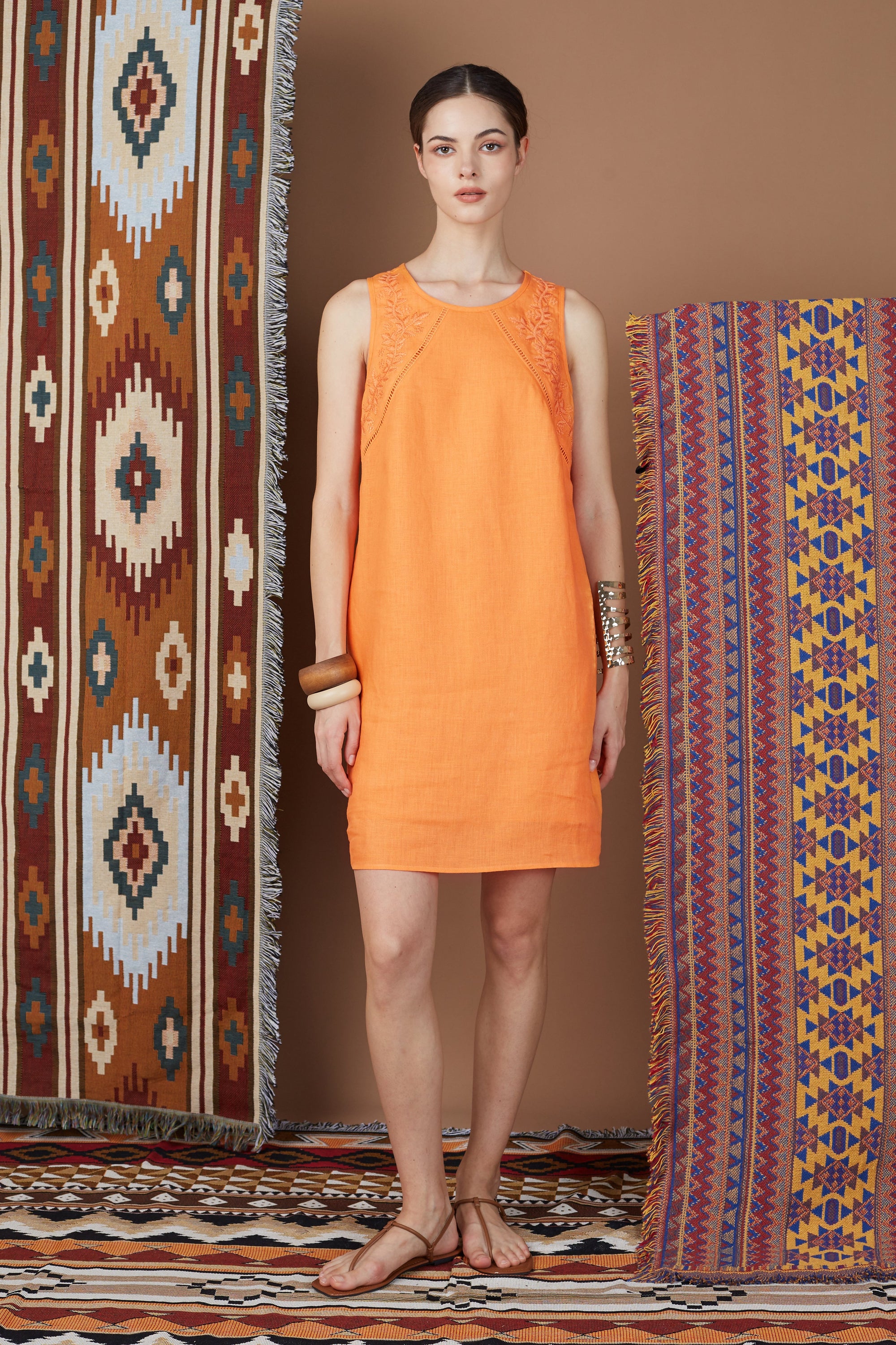 Linen Embroidery Dress