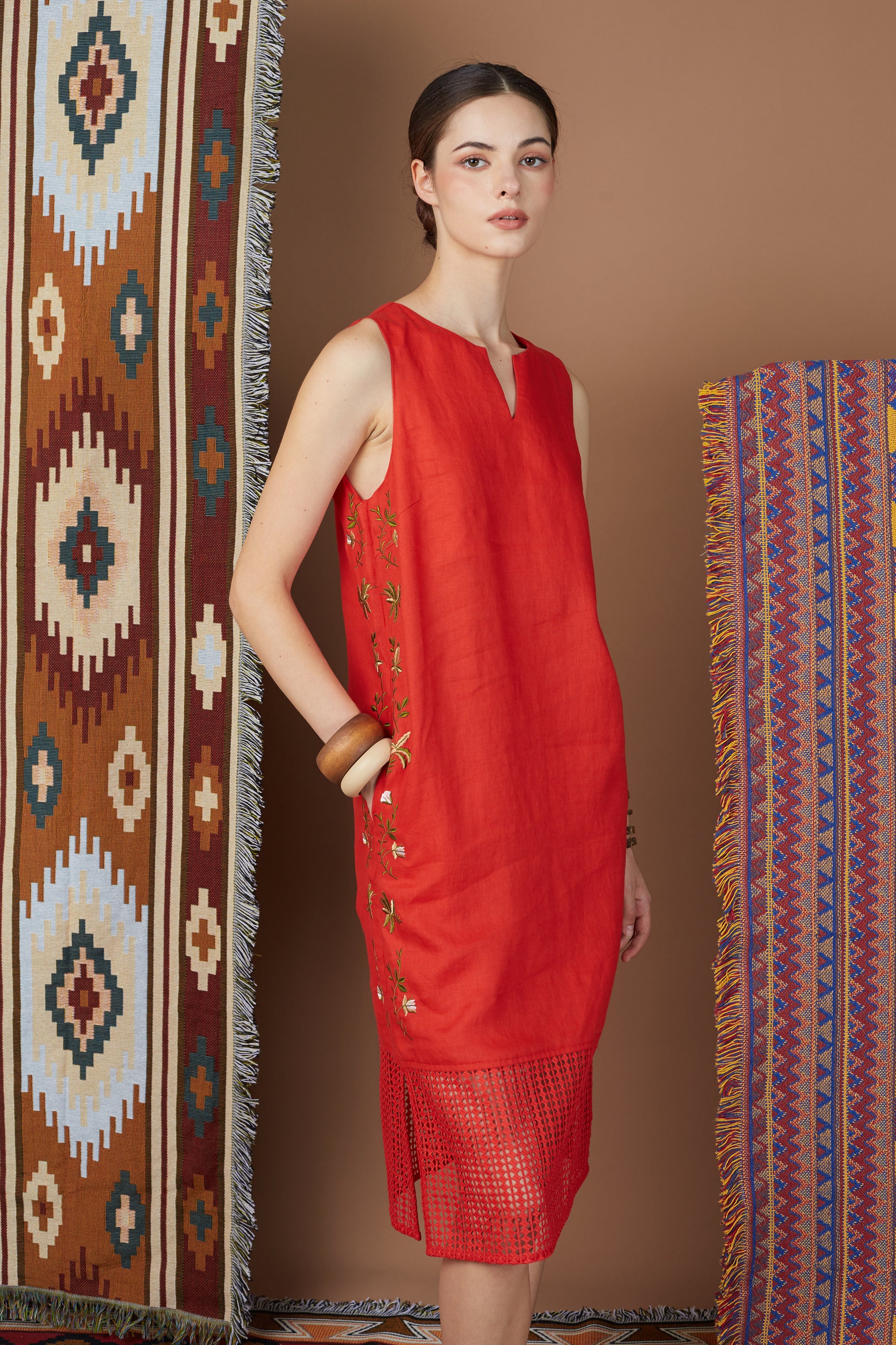 SHIGA ORIENTAL FLORAL MIDI