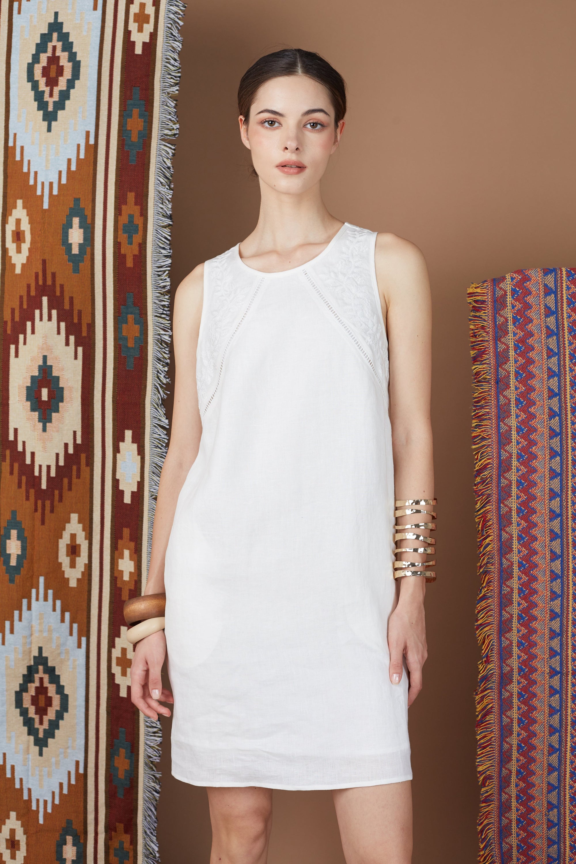 Linen Embroidery Dress