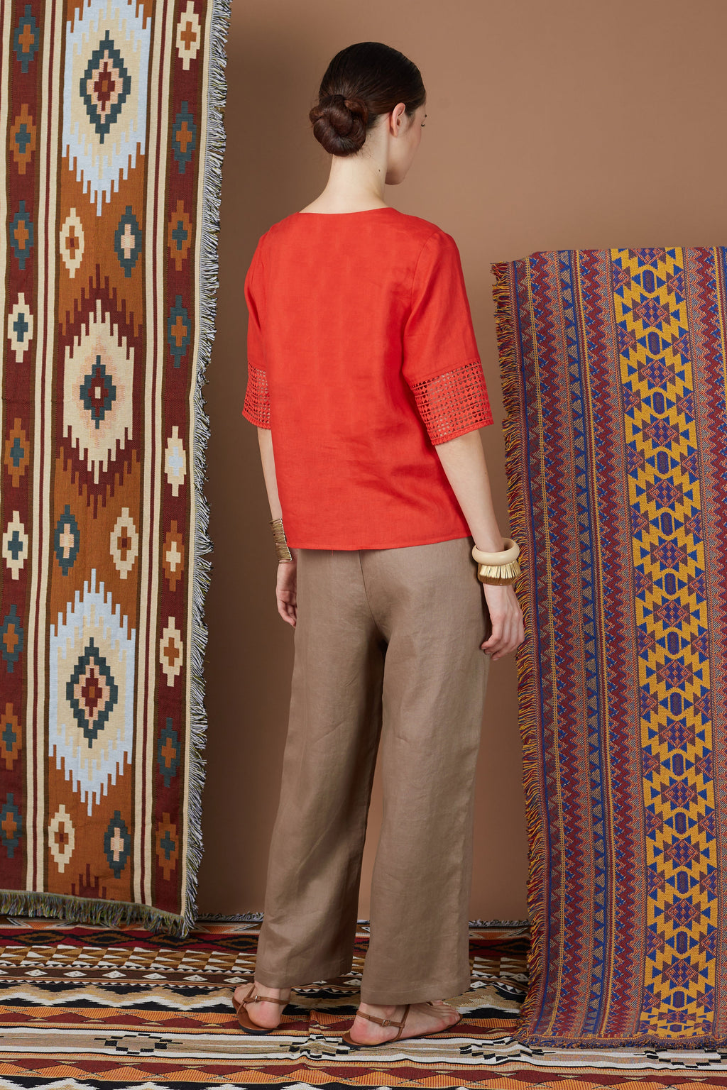 SHIGA ORIENTAL FLORAL BLOUSE