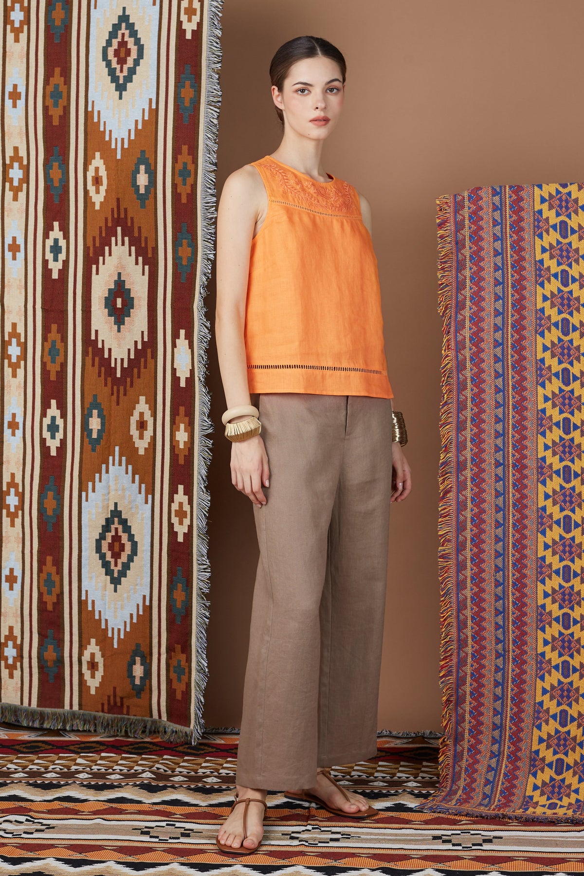 BERTA EMBROIDERY TOP