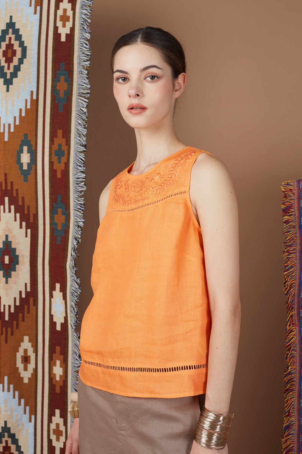 BERTA EMBROIDERY TOP