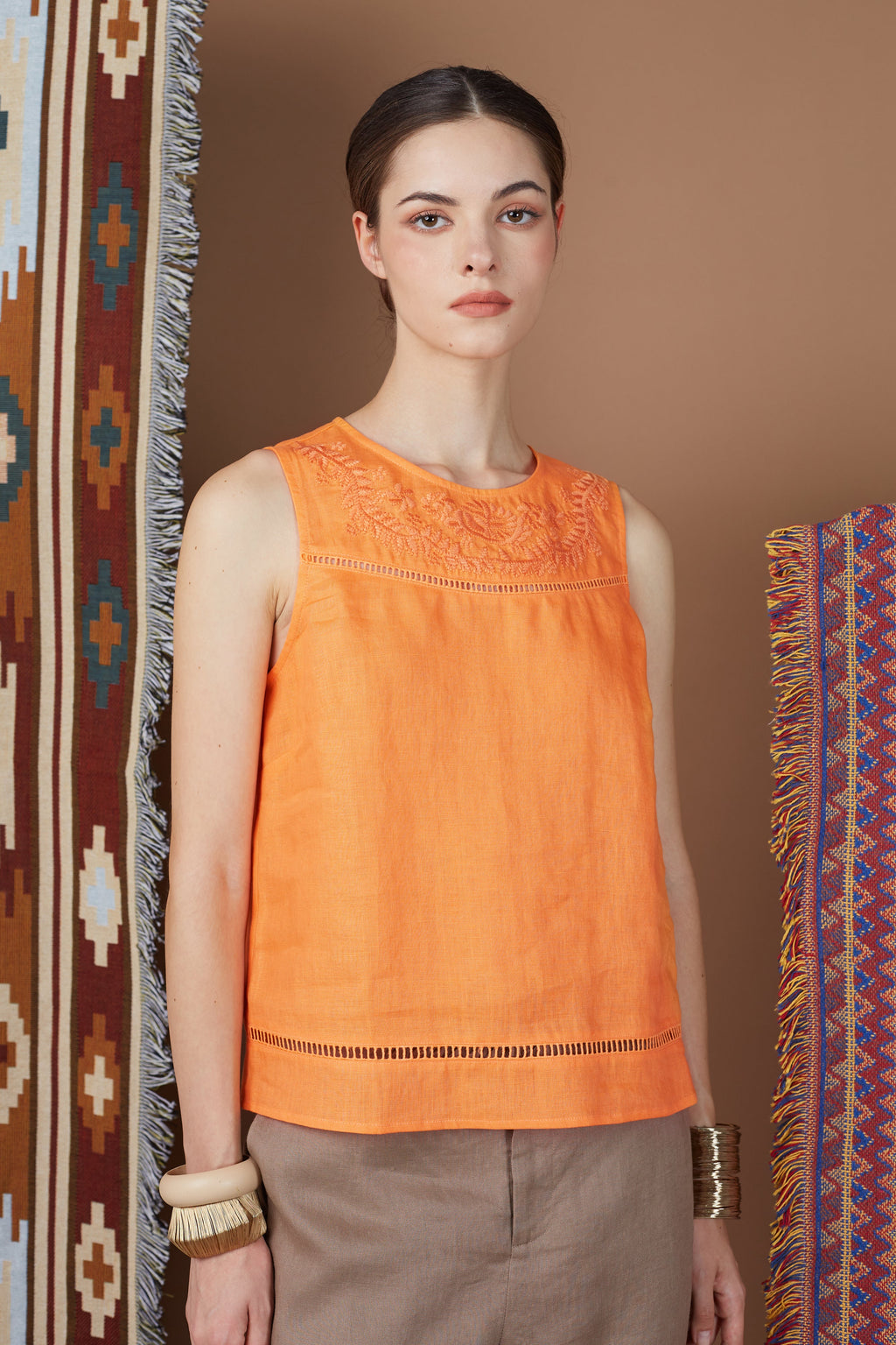 BERTA EMBROIDERY TOP