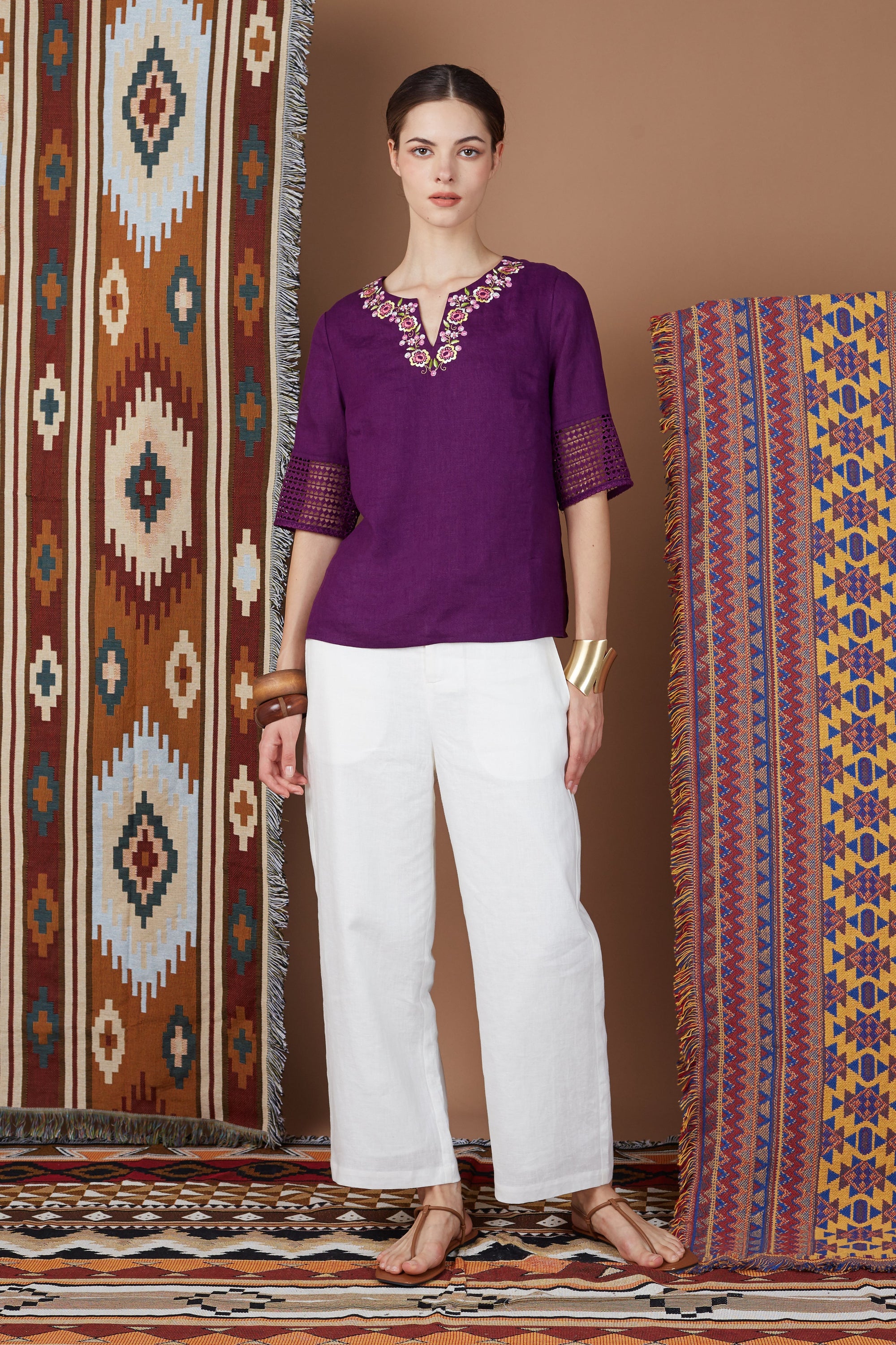 Linen Flared Pants