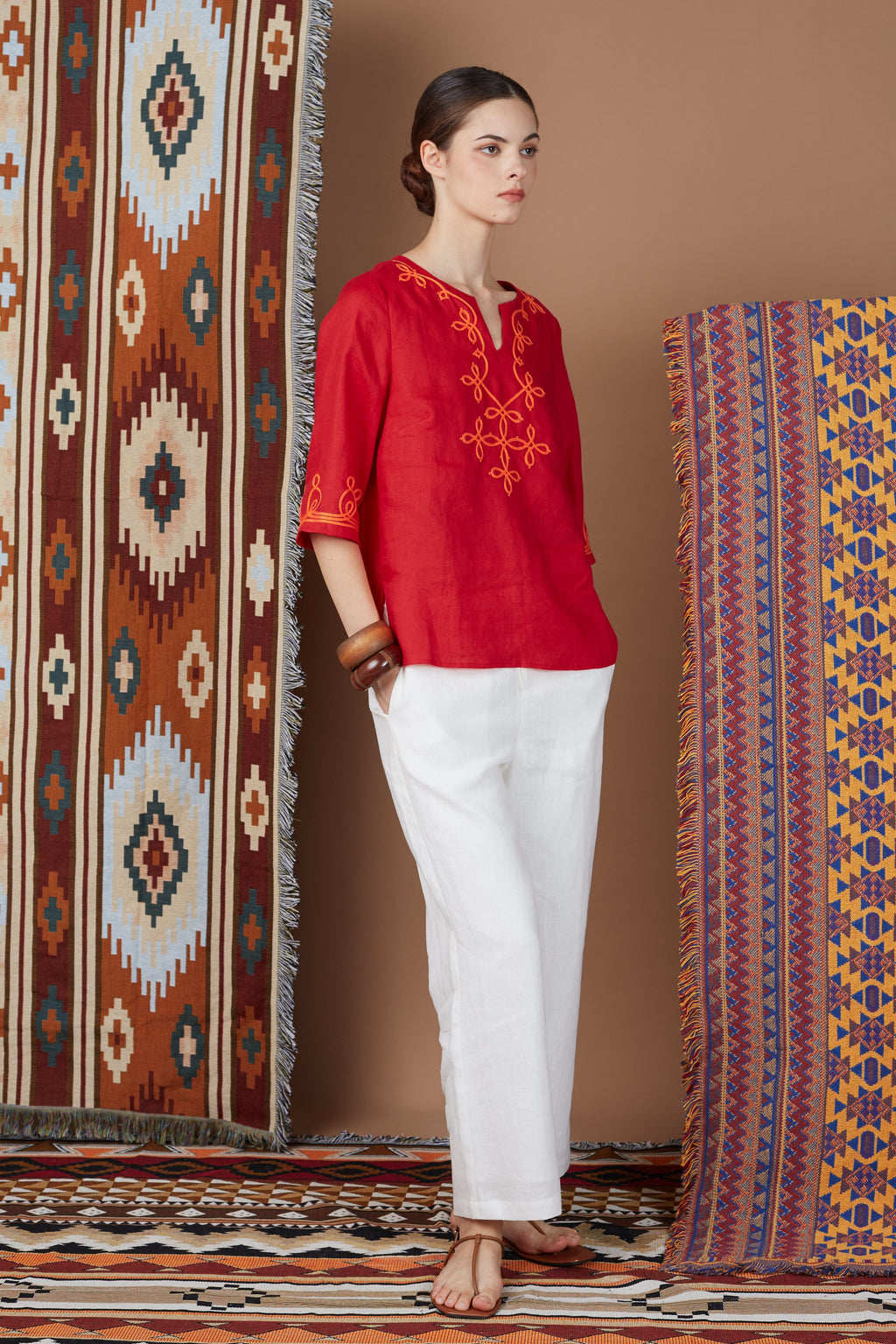 KHALIA V NECK BLOUSE