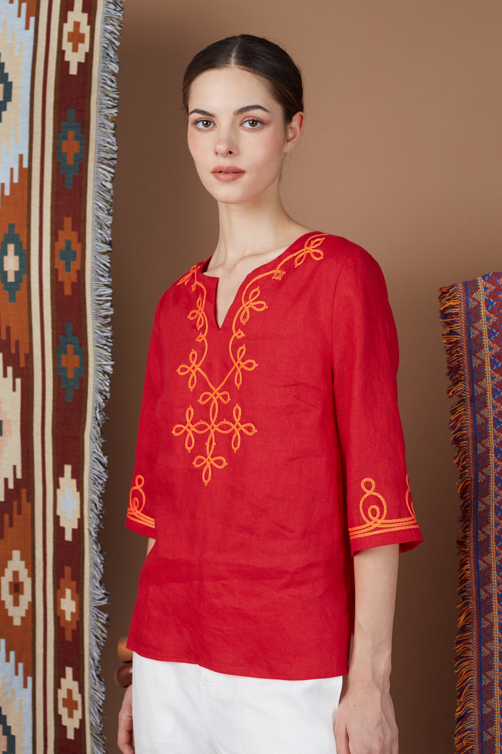 KHALIA V NECK BLOUSE