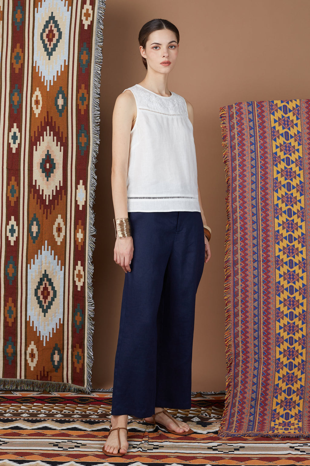 BERTA EMBROIDERY TOP