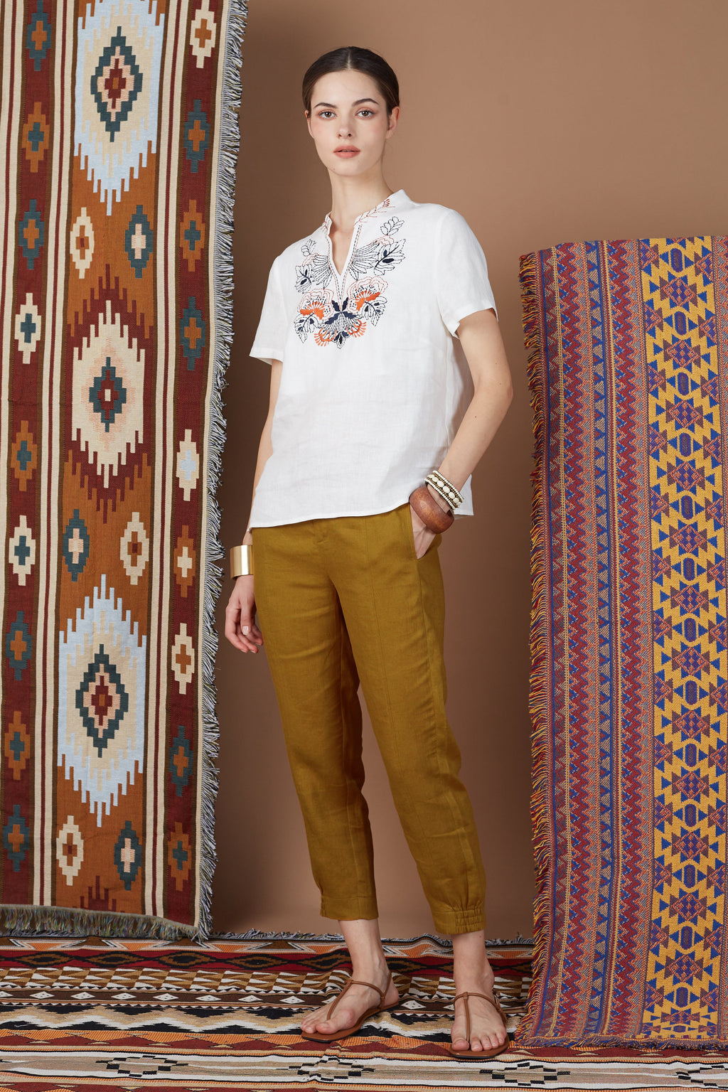 Linen Embroidery Top