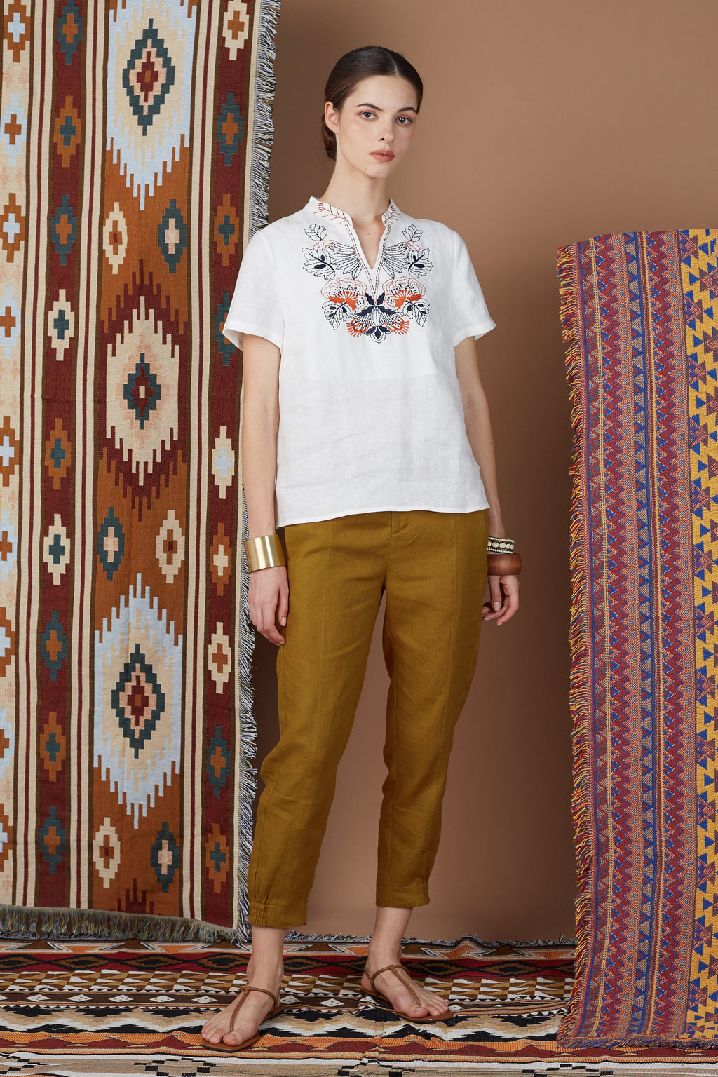 Linen Embroidery Top