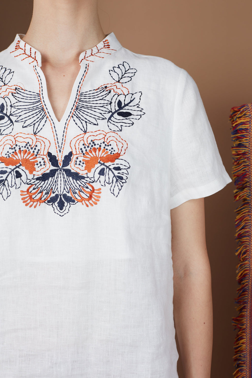 Linen Embroidery Top